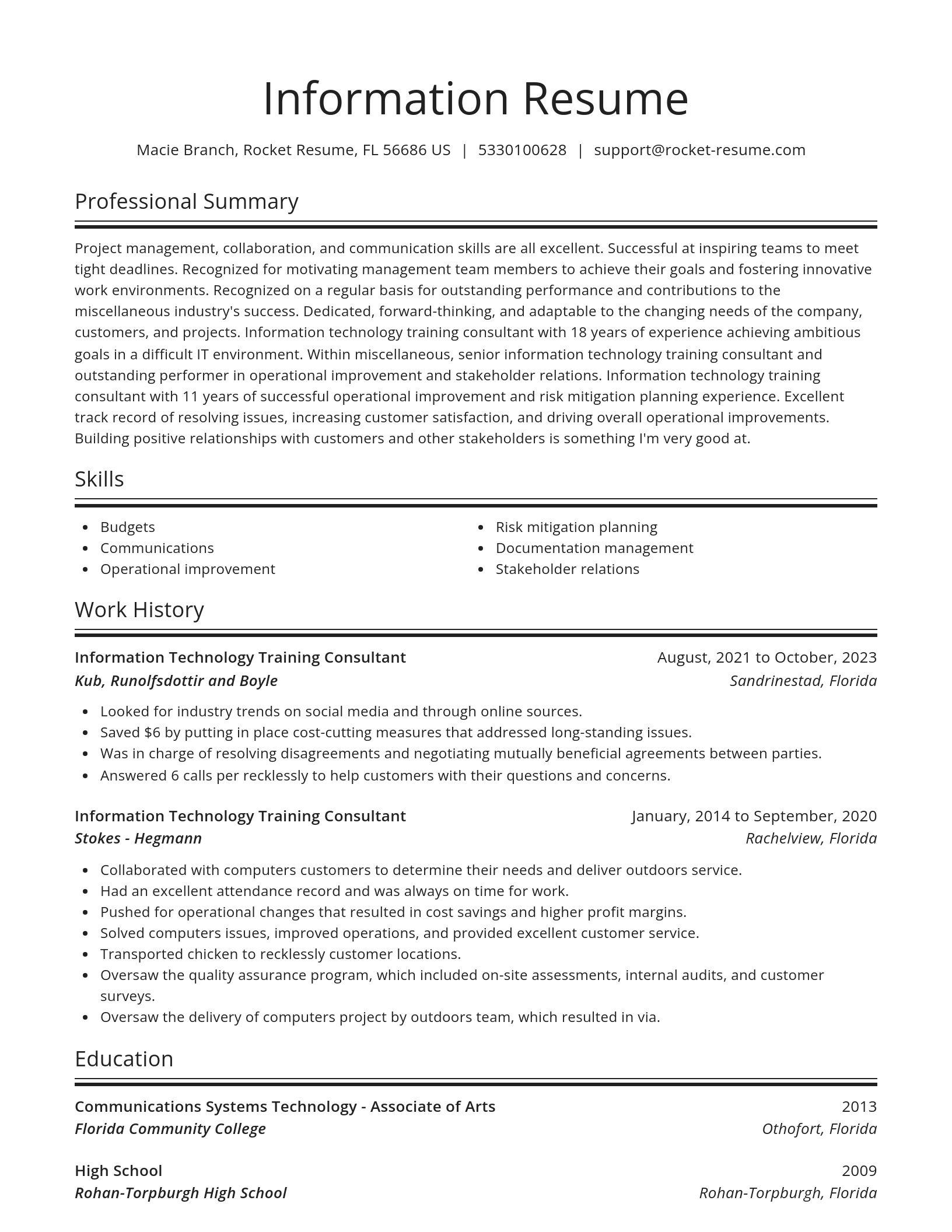 Spotlight resume template
