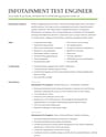 Infotainment Test Engineer resume template