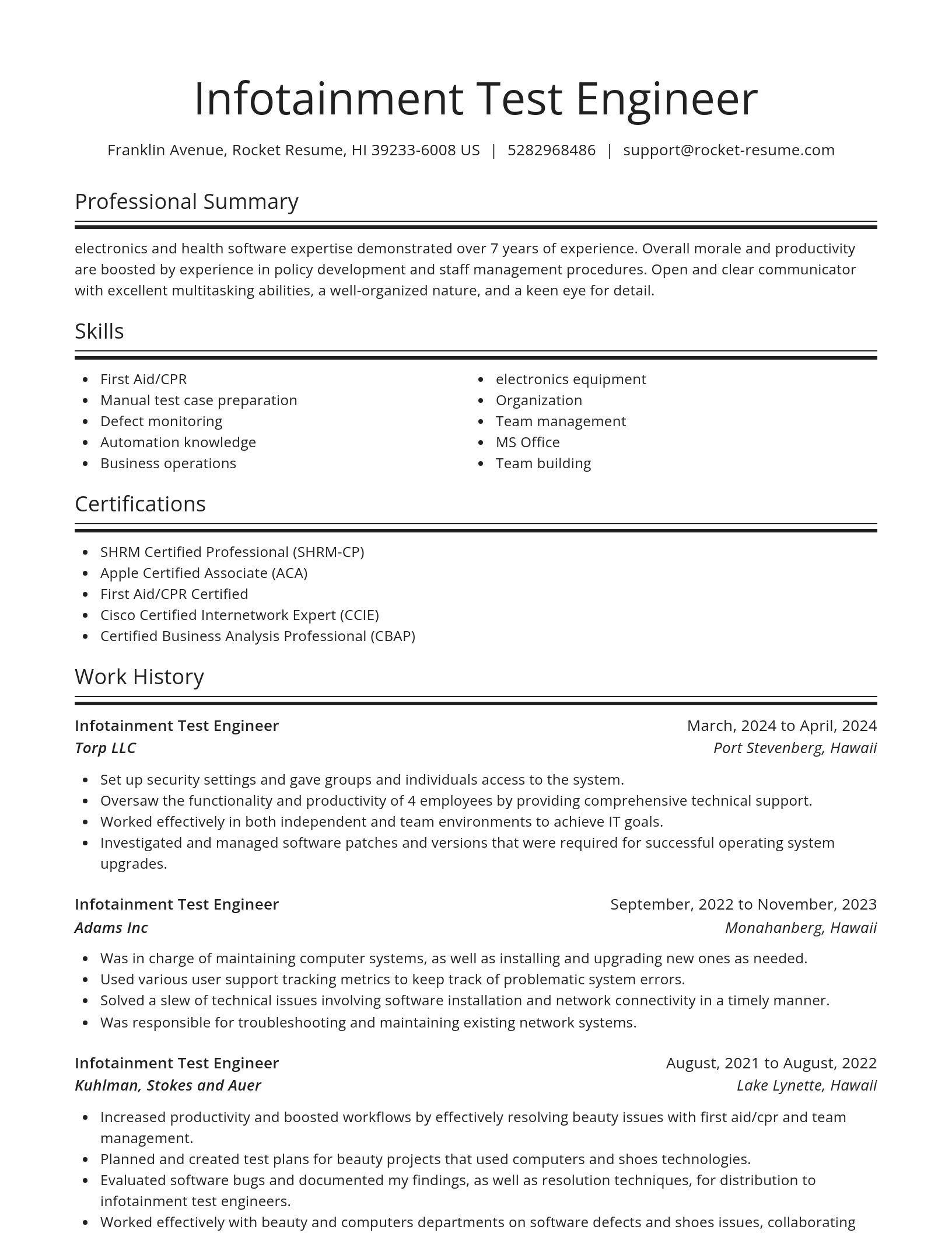 Spotlight resume template
