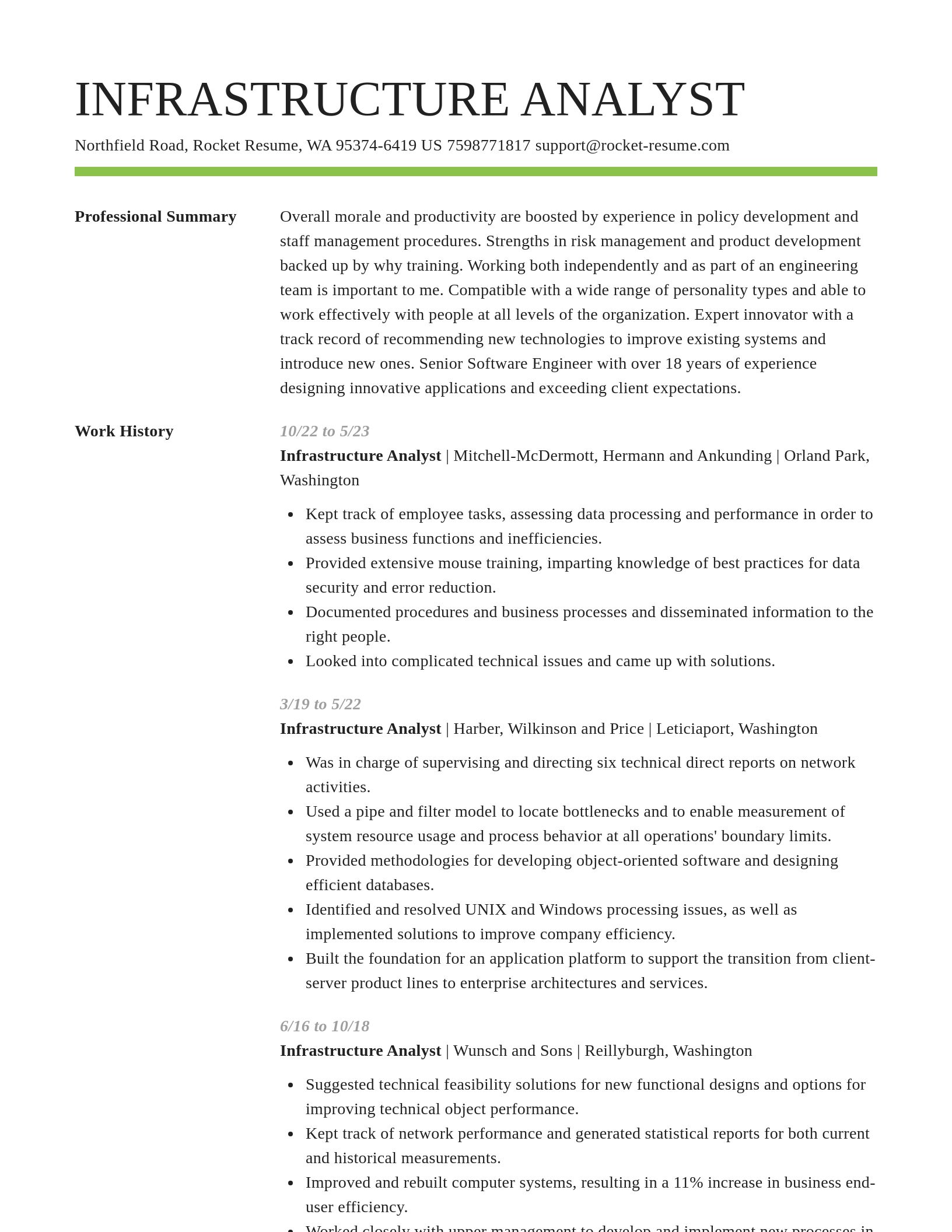 Smart resume template