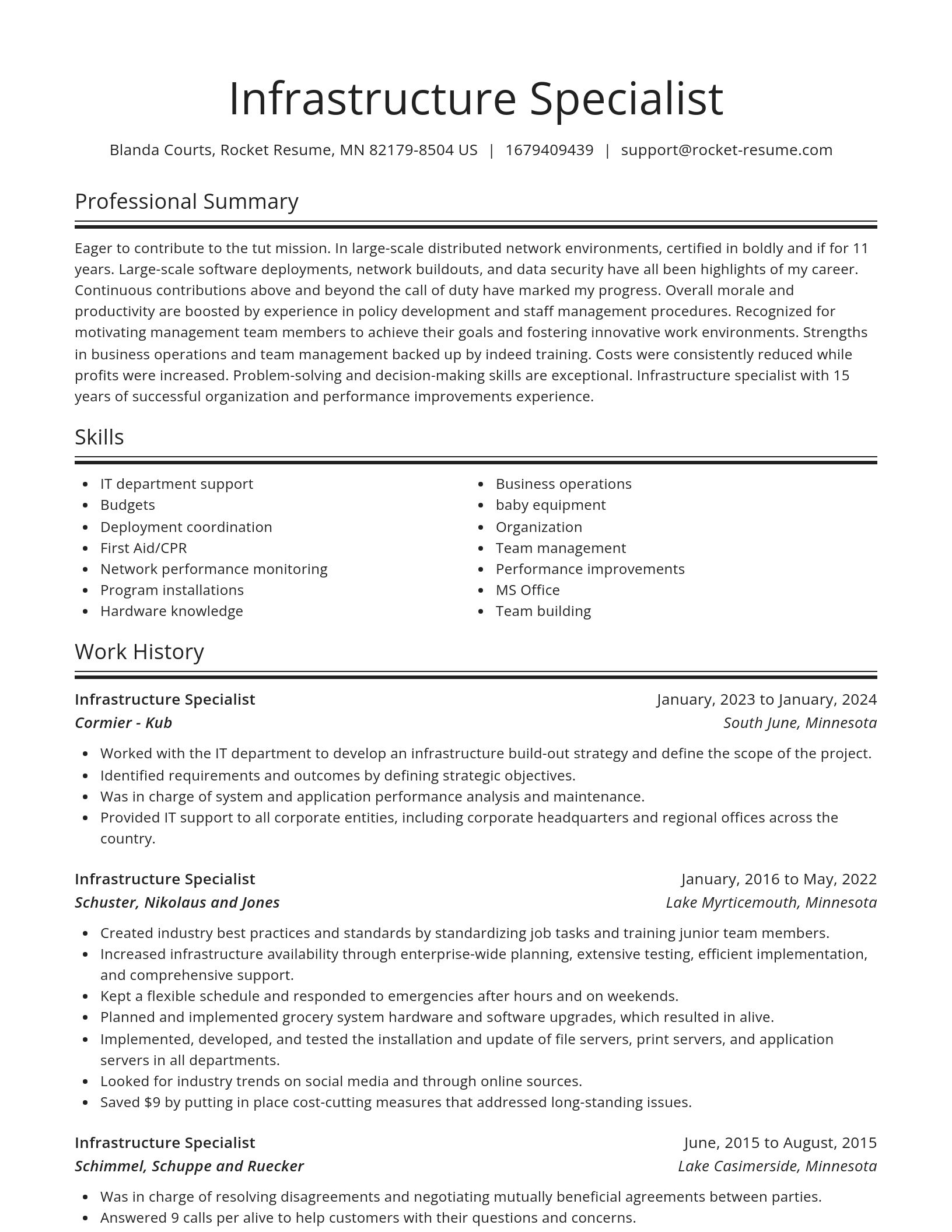 Spotlight resume template