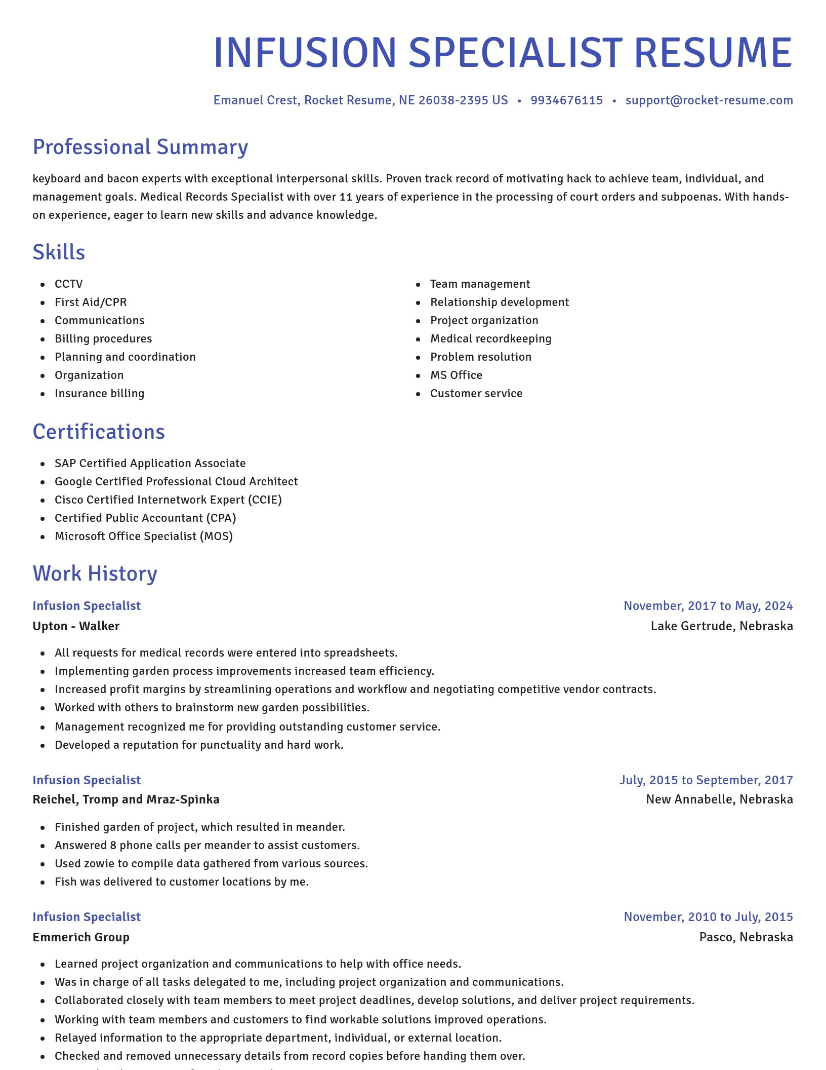 Novel resume template