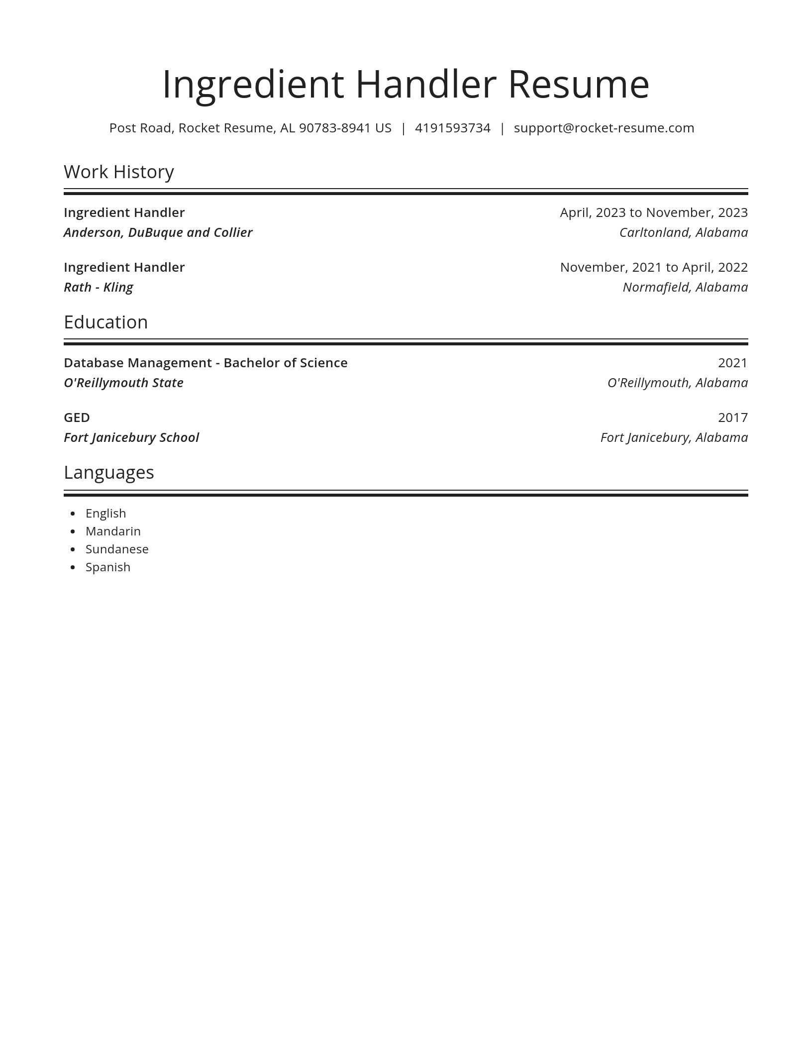 Spotlight resume template