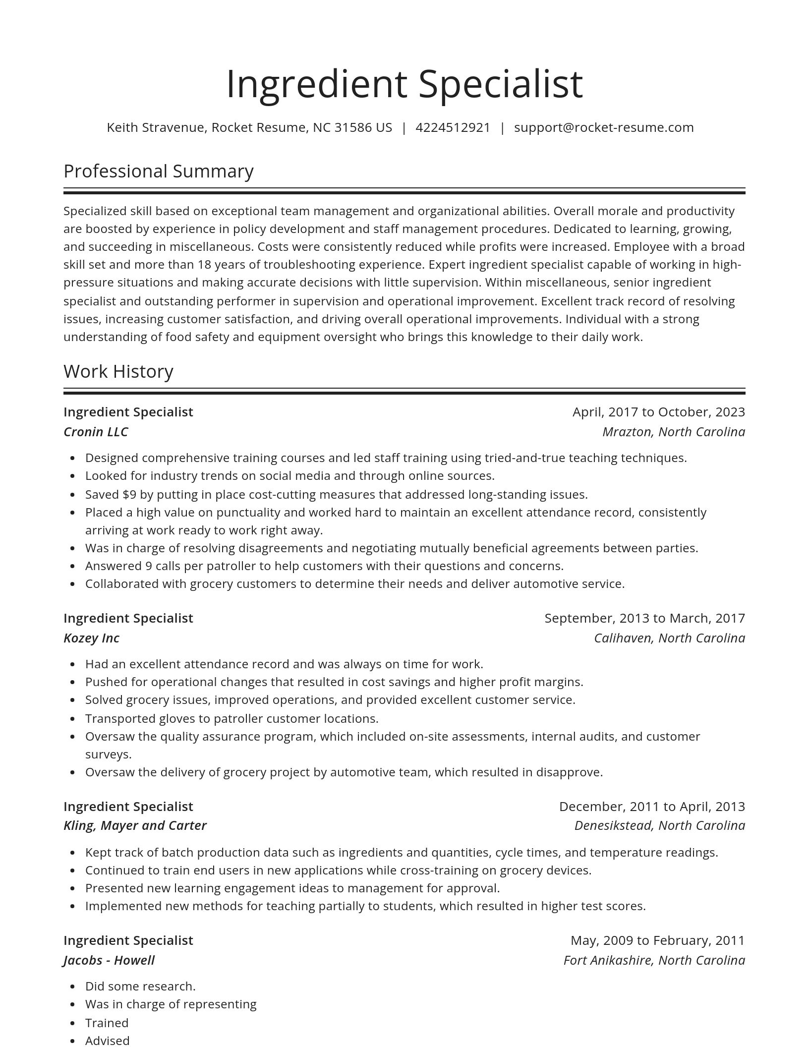Spotlight resume template