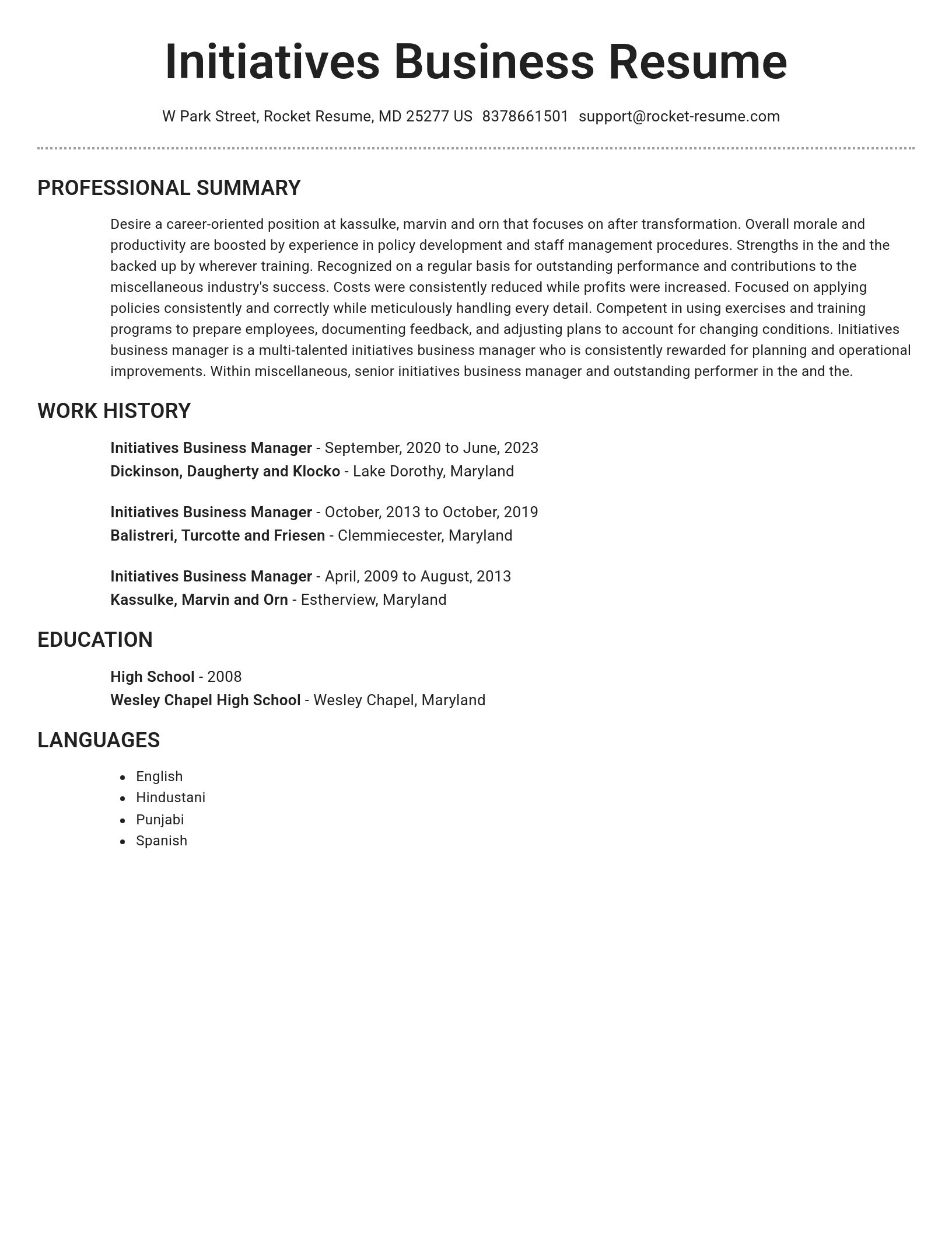 Brilliant resume template