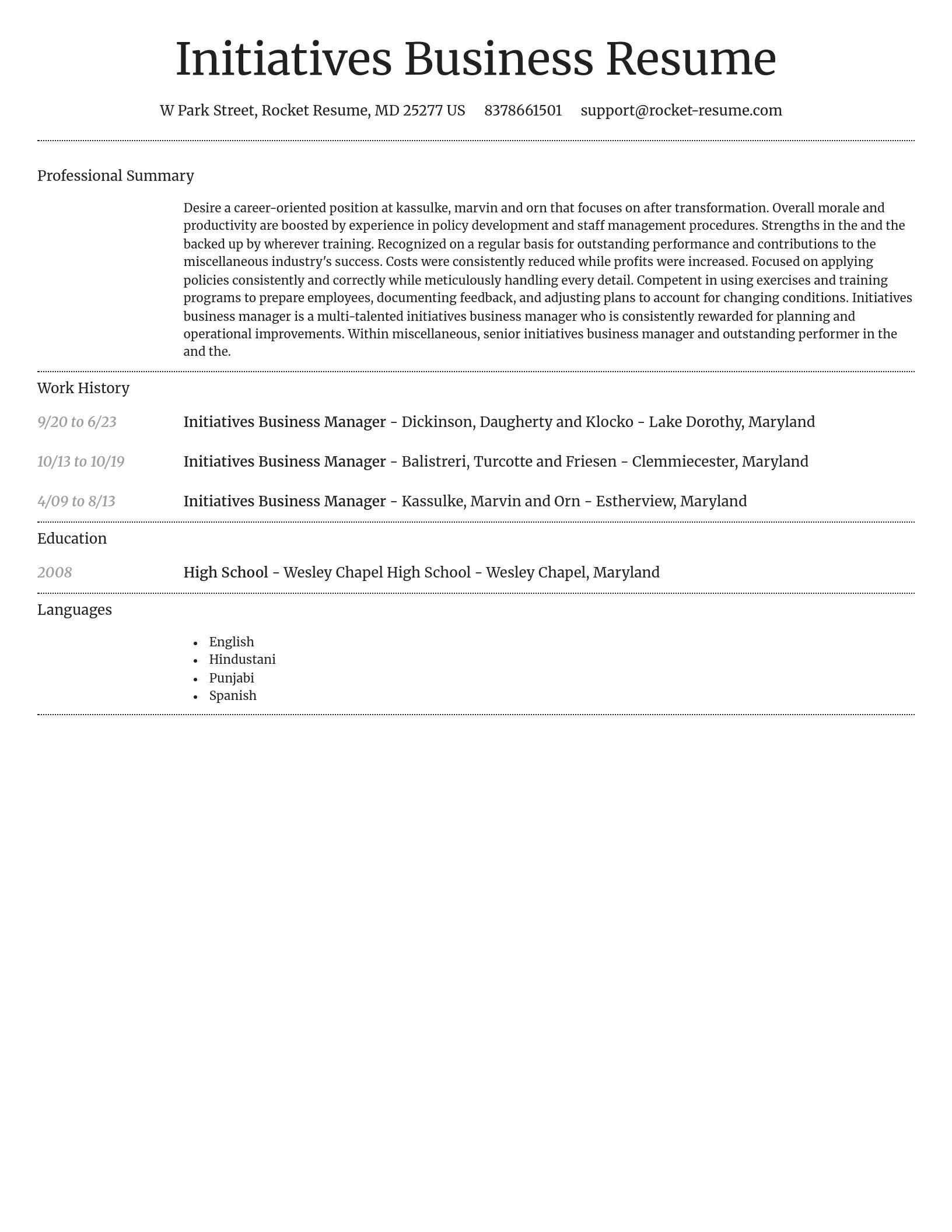Dignified resume template