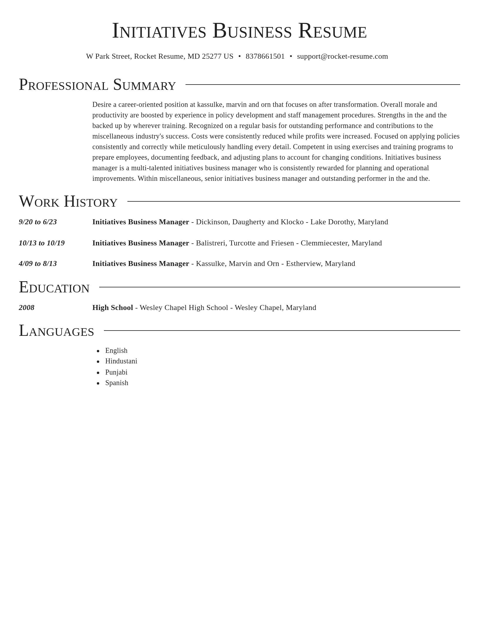 Director resume template