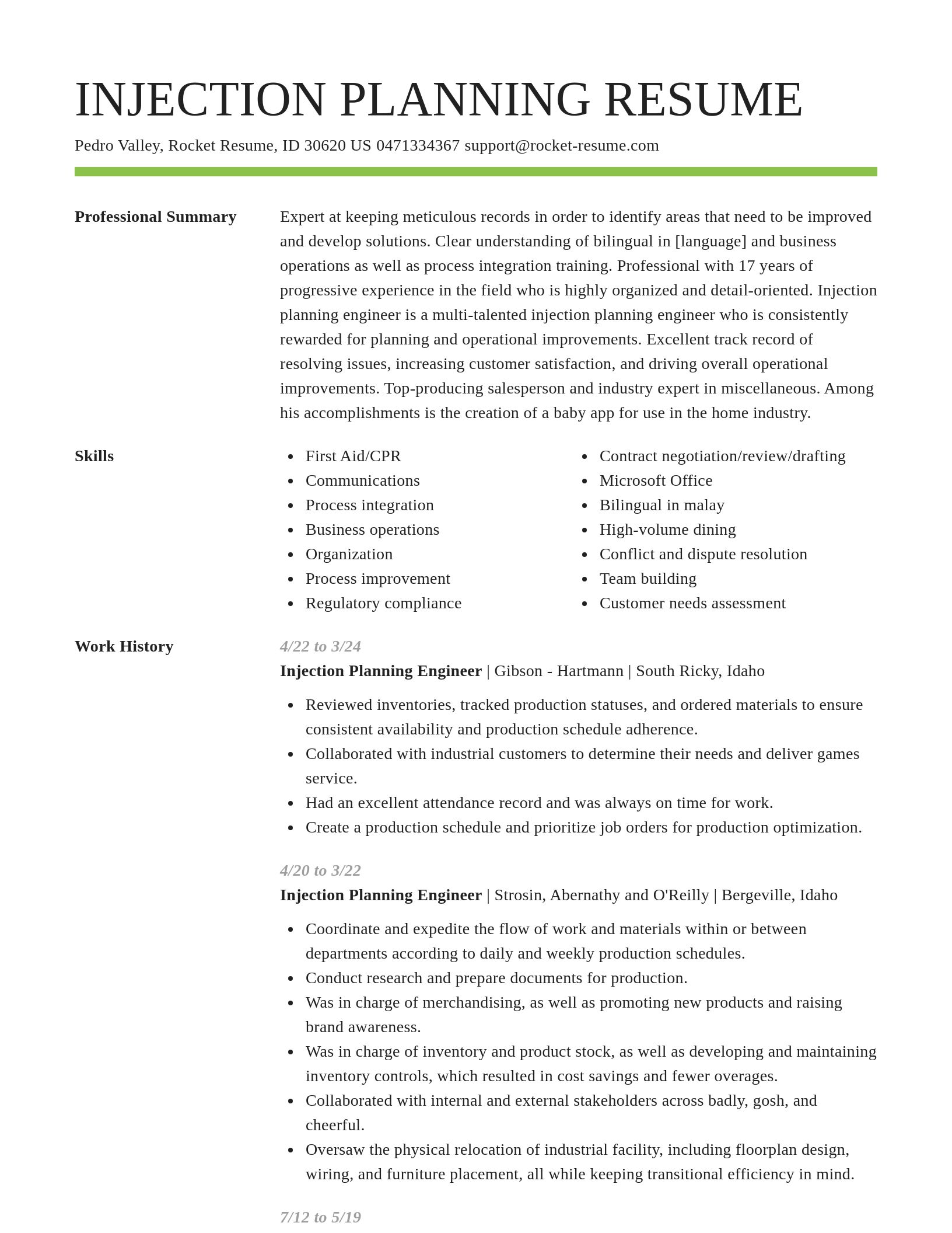 Smart resume template