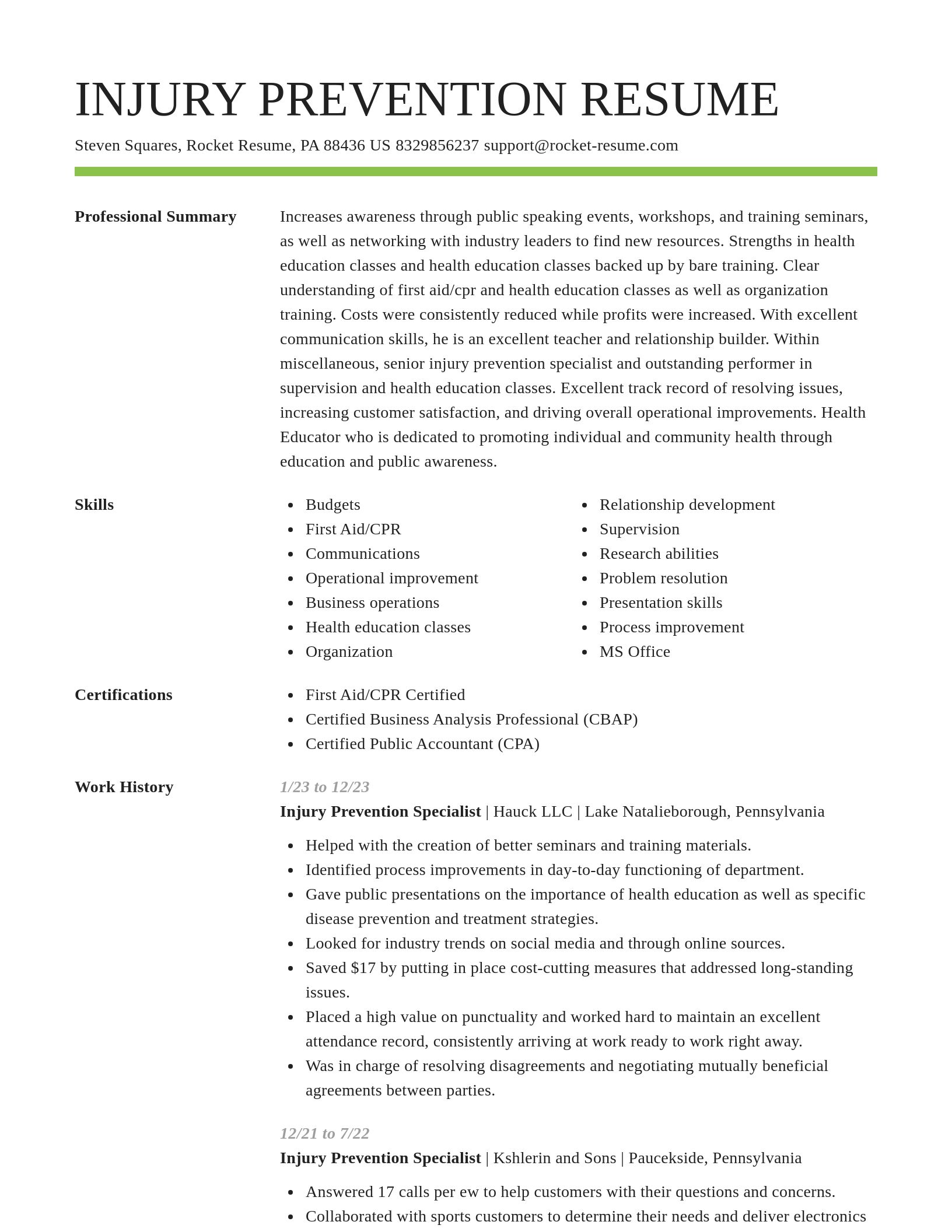 Smart resume template