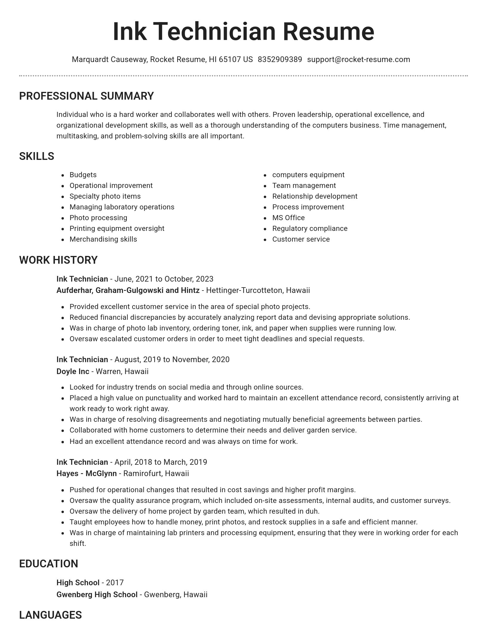 Brilliant resume template