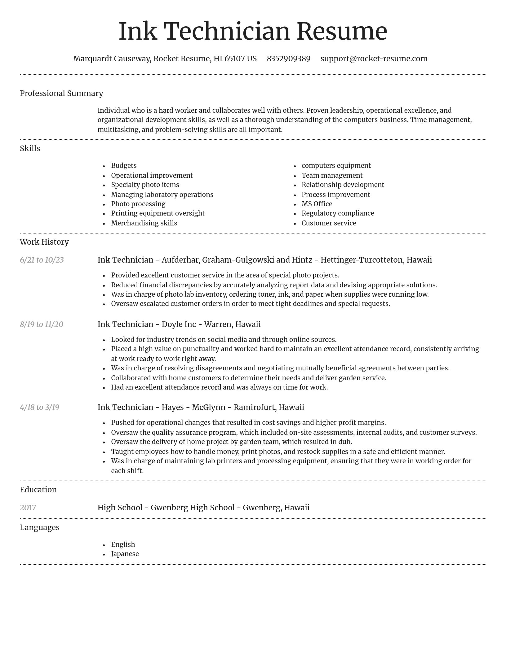 Dignified resume template