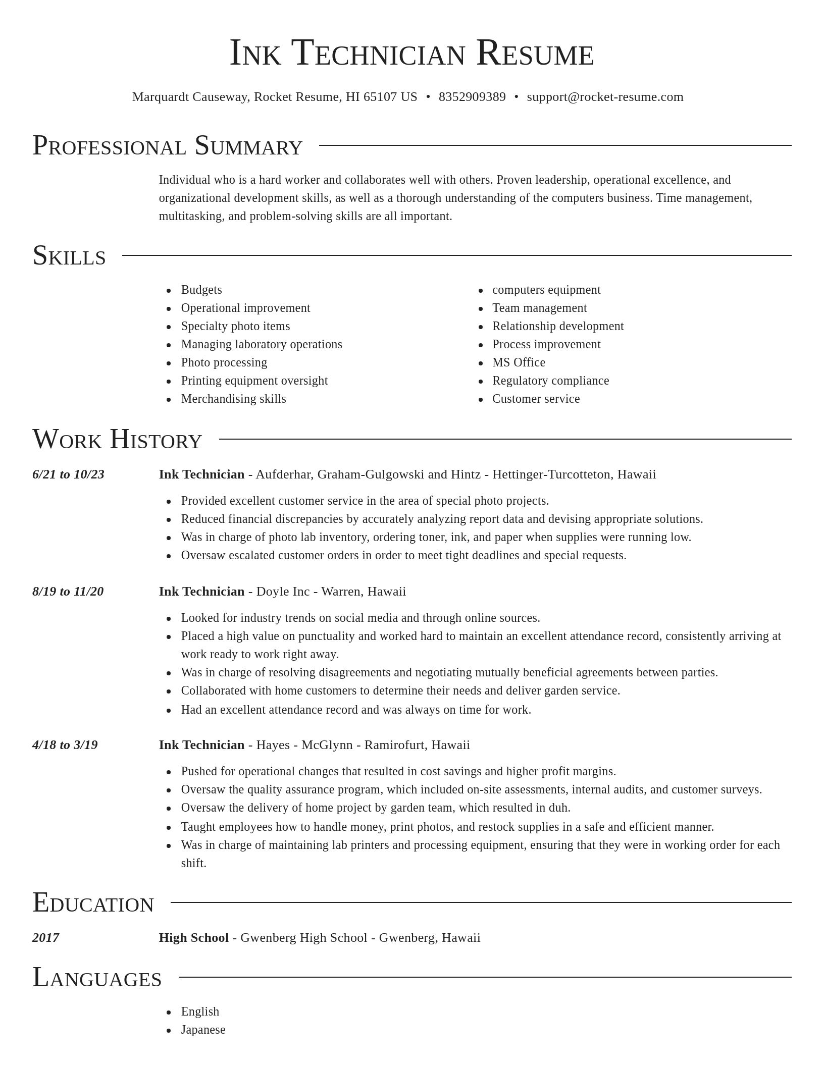 Director resume template