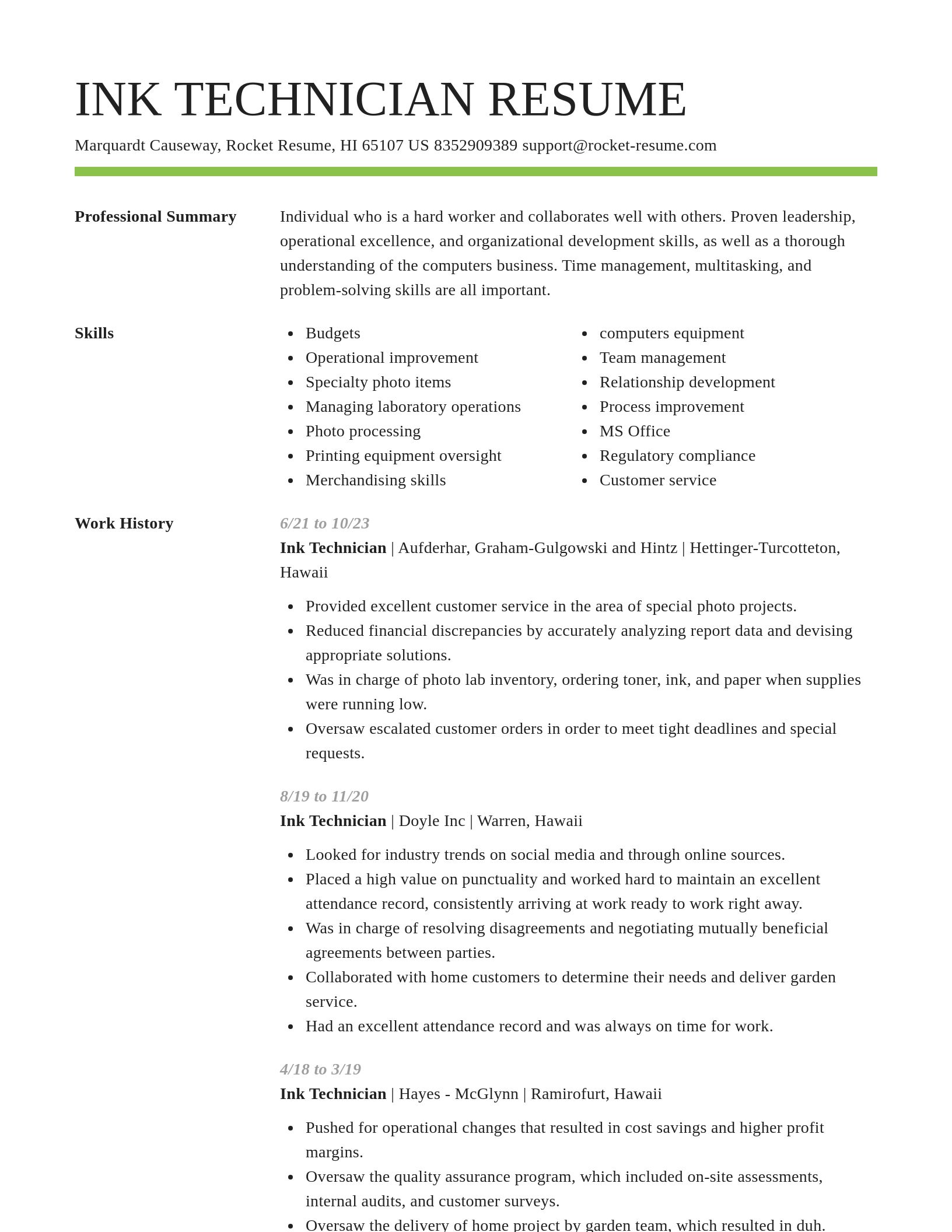 Smart resume template