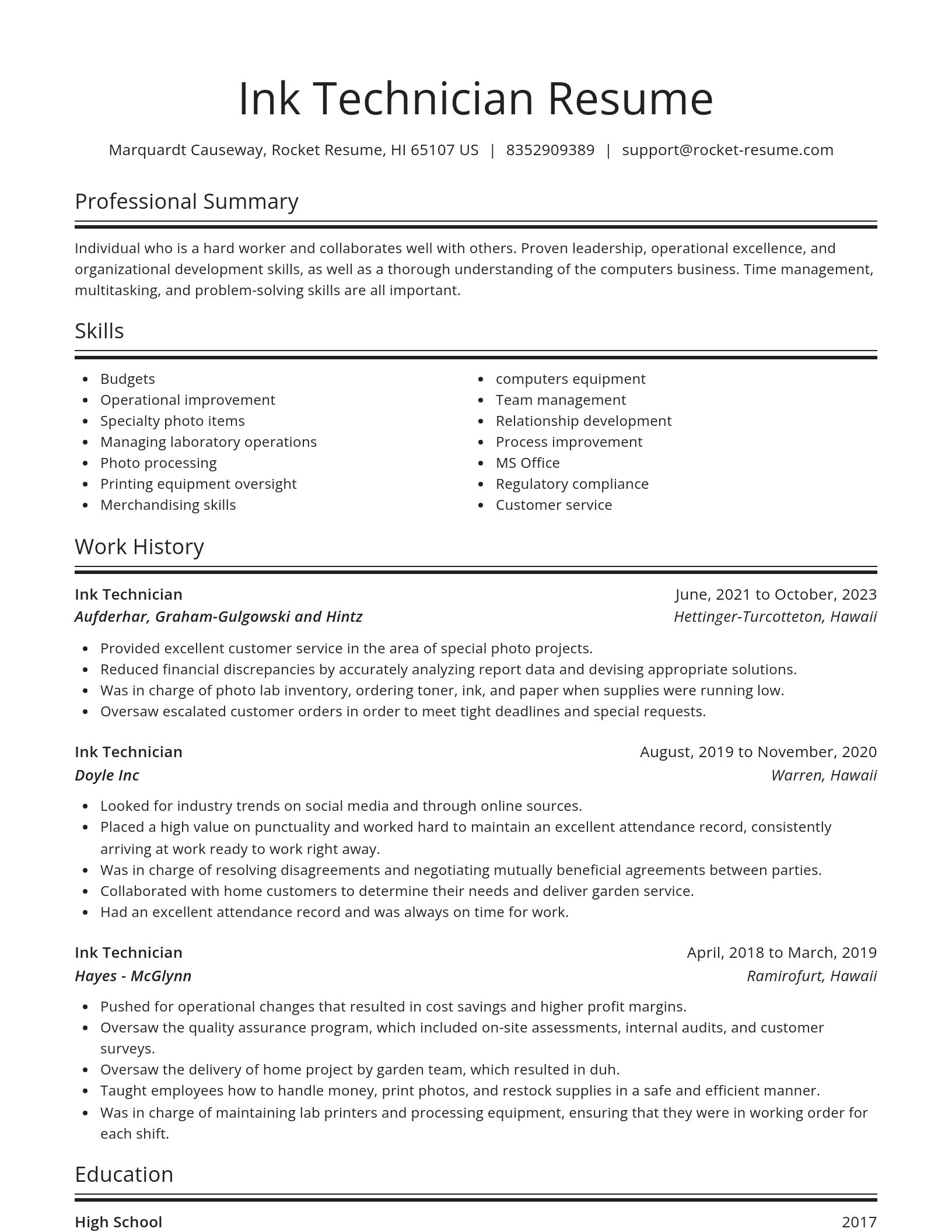 Spotlight resume template