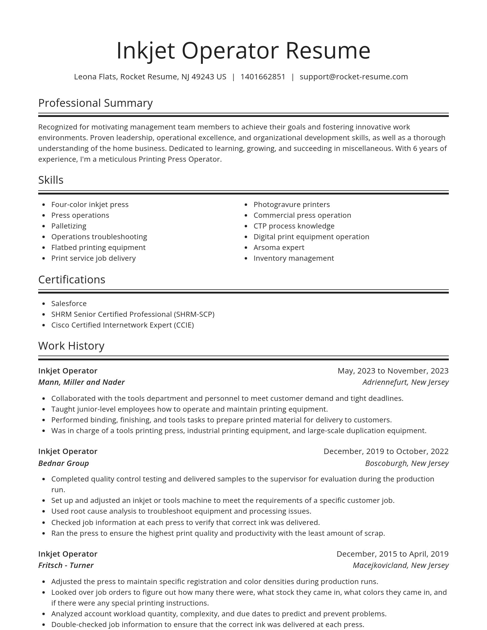 Spotlight resume template
