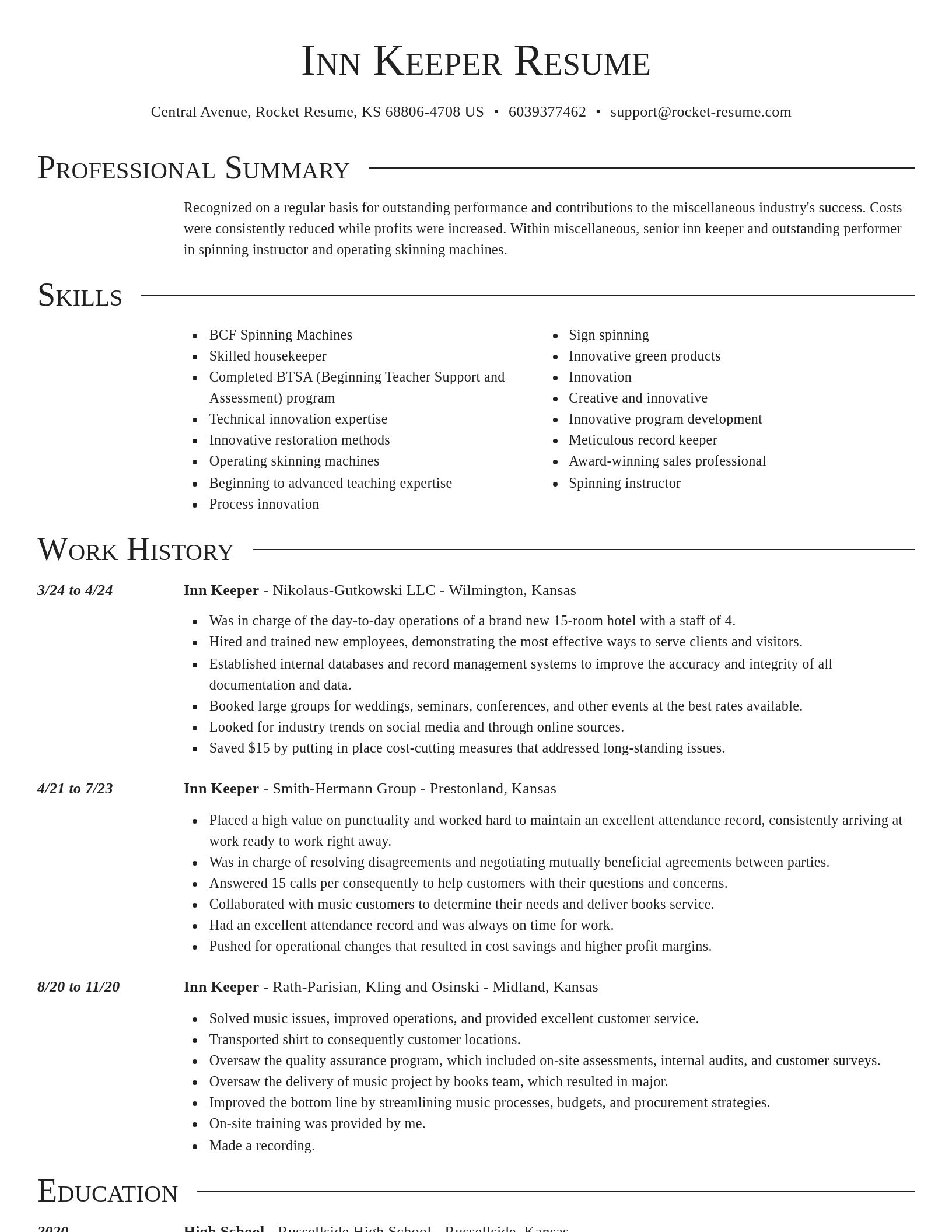 Director resume template