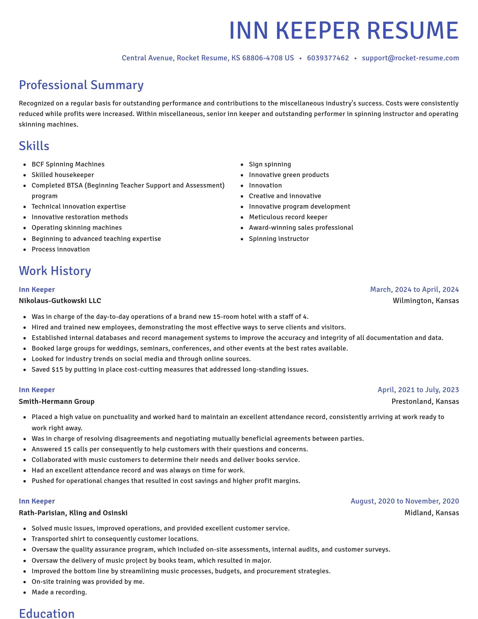 Novel resume template