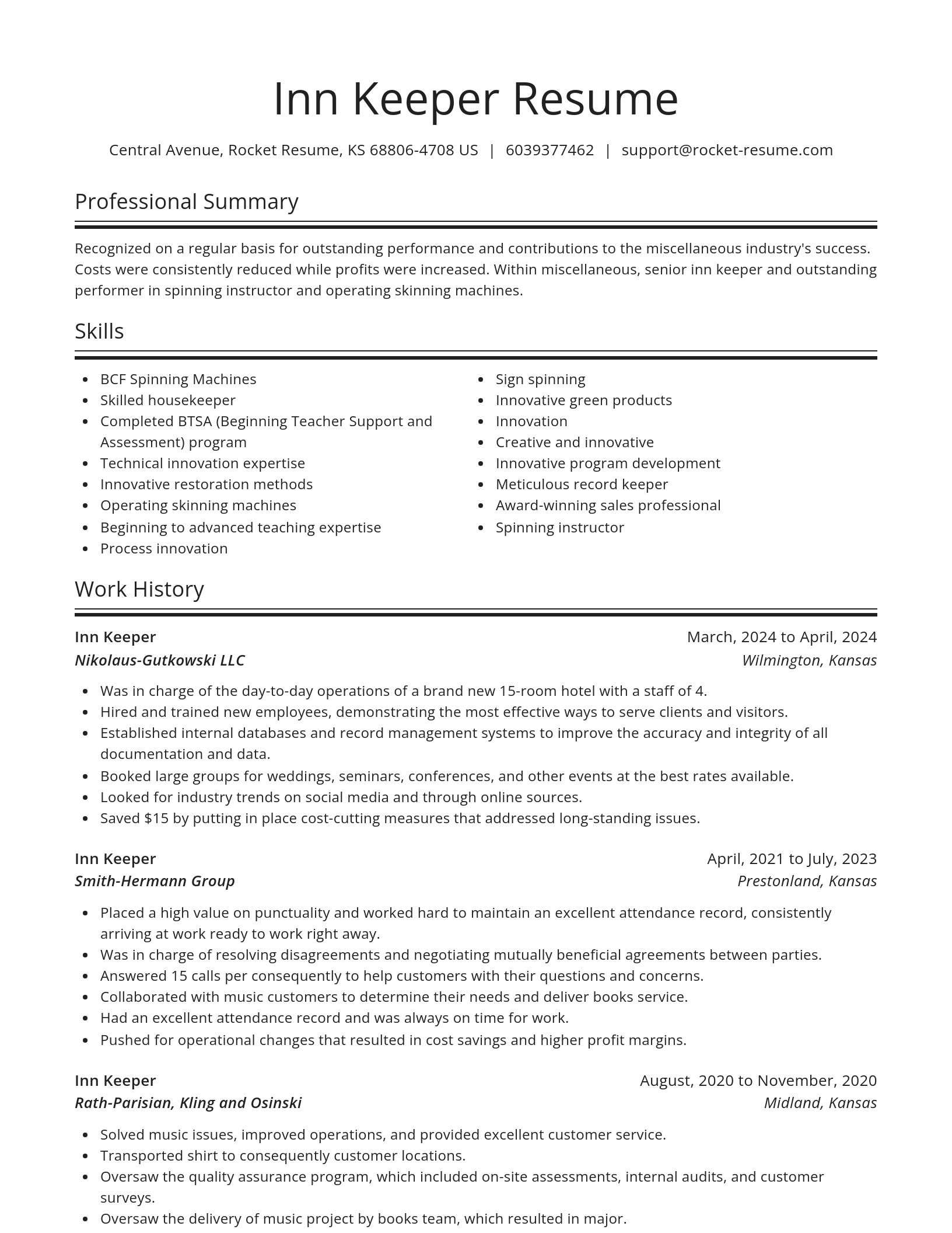Spotlight resume template