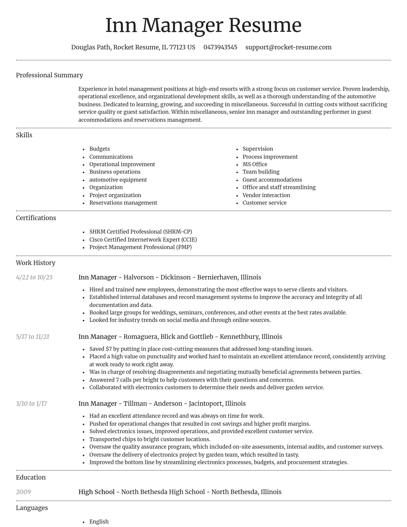 Dignified resume template