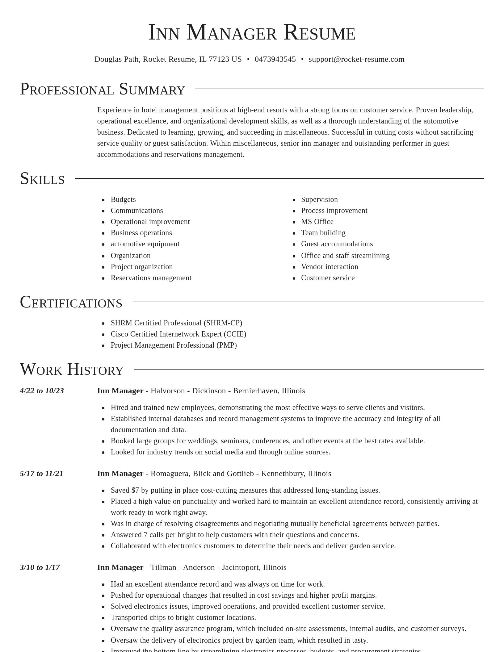 Director resume template