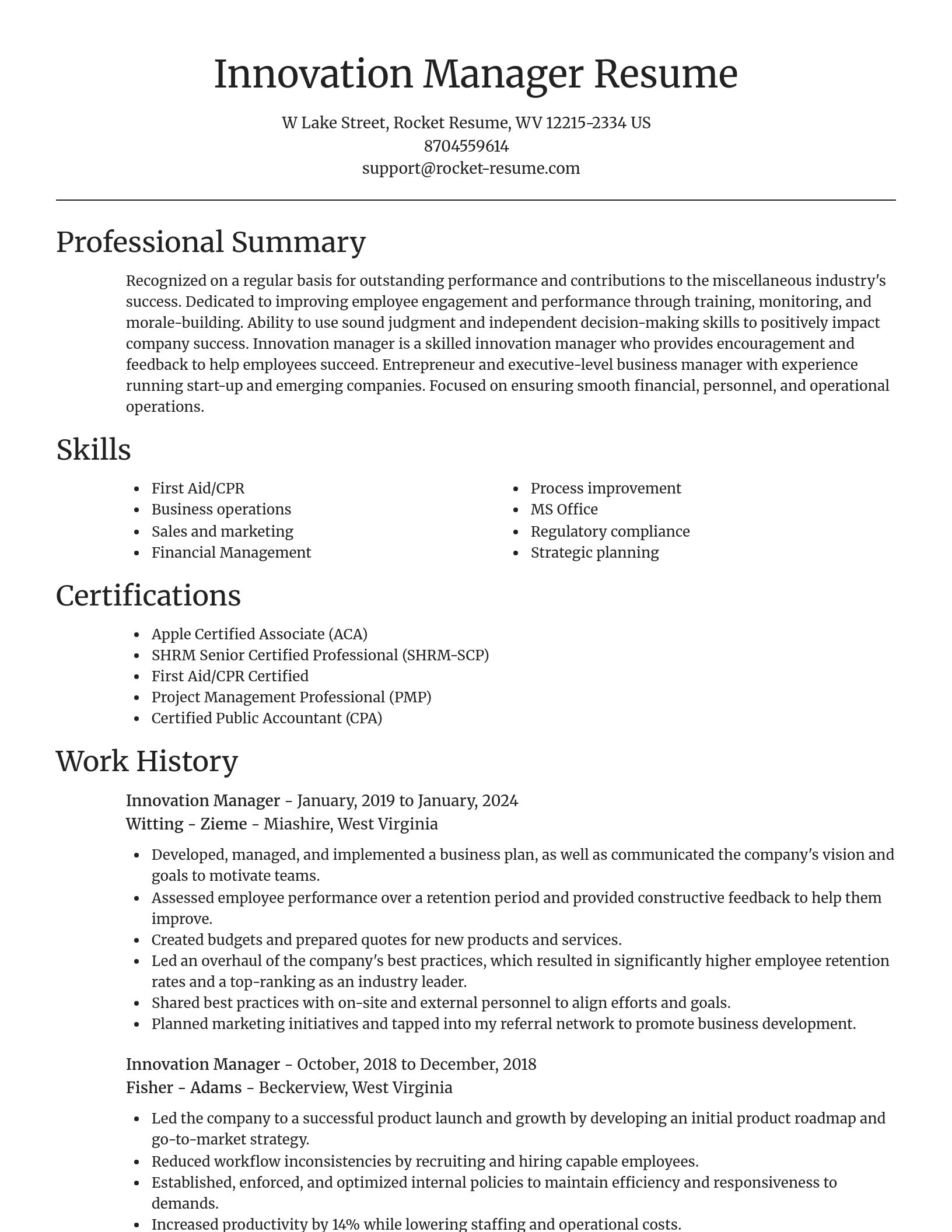 Focal Point resume template