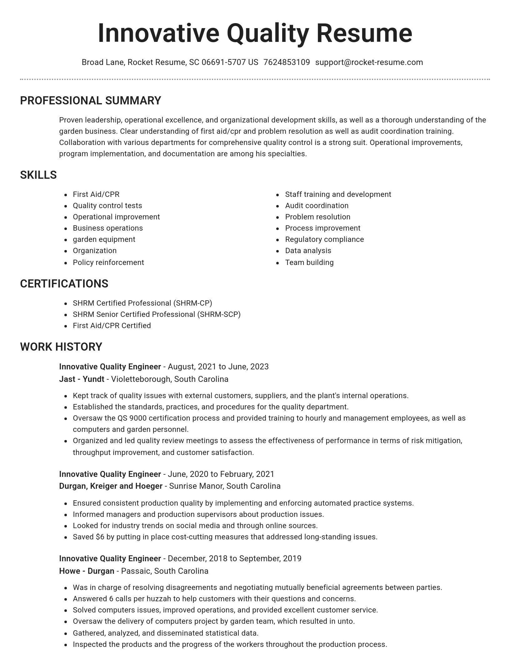 Brilliant resume template