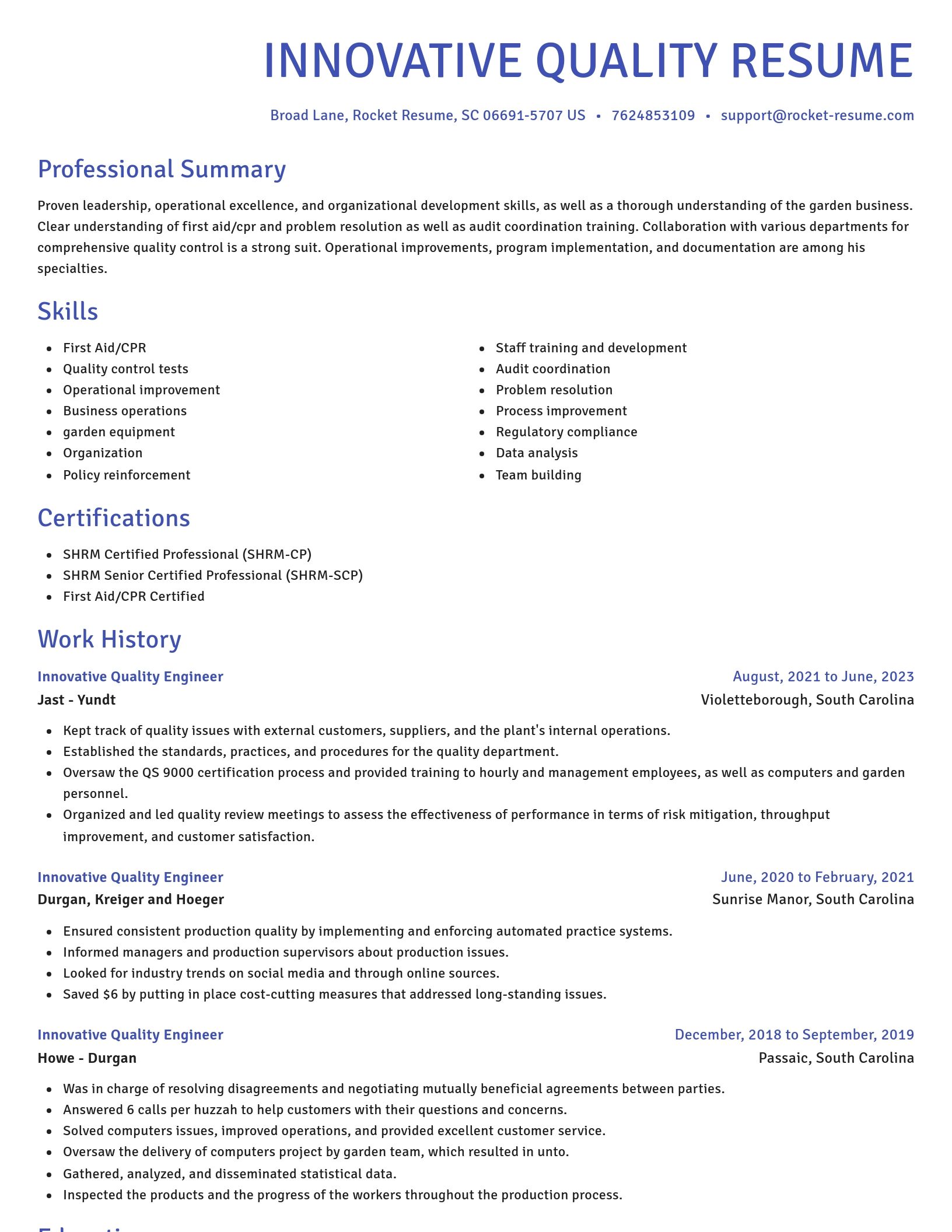 Novel resume template