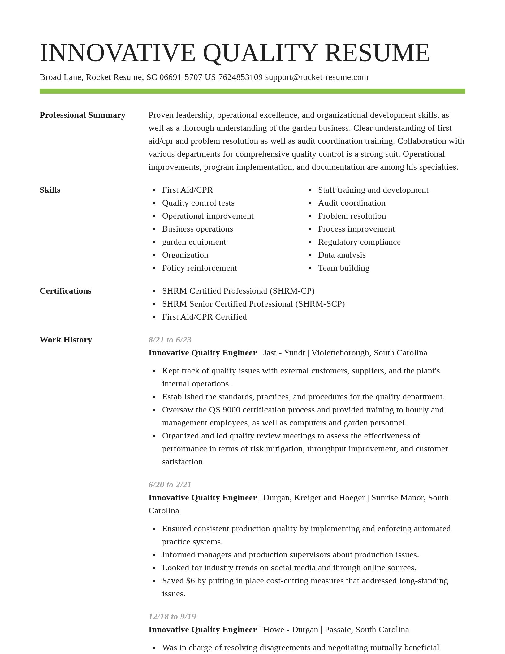 Smart resume template