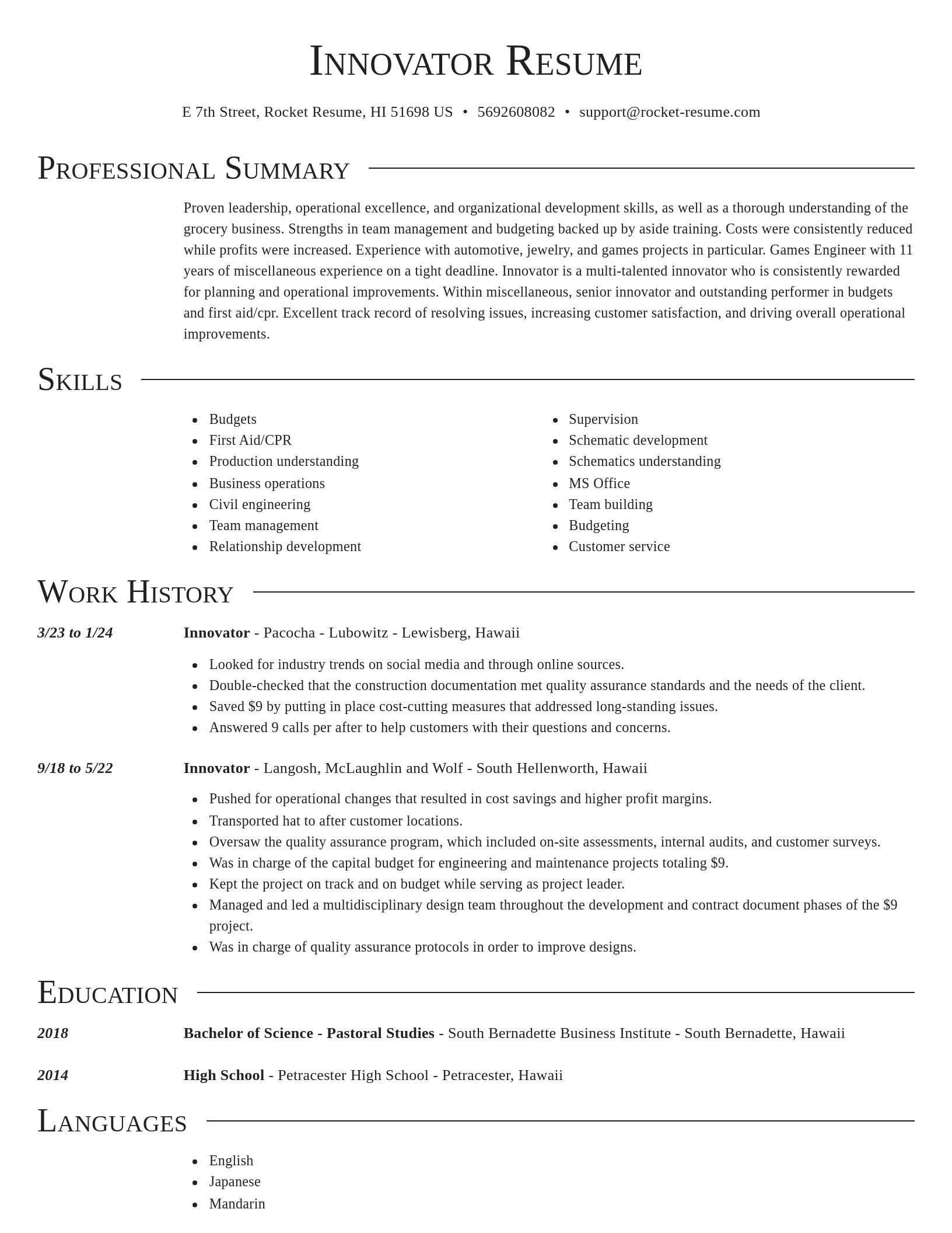 Director resume template