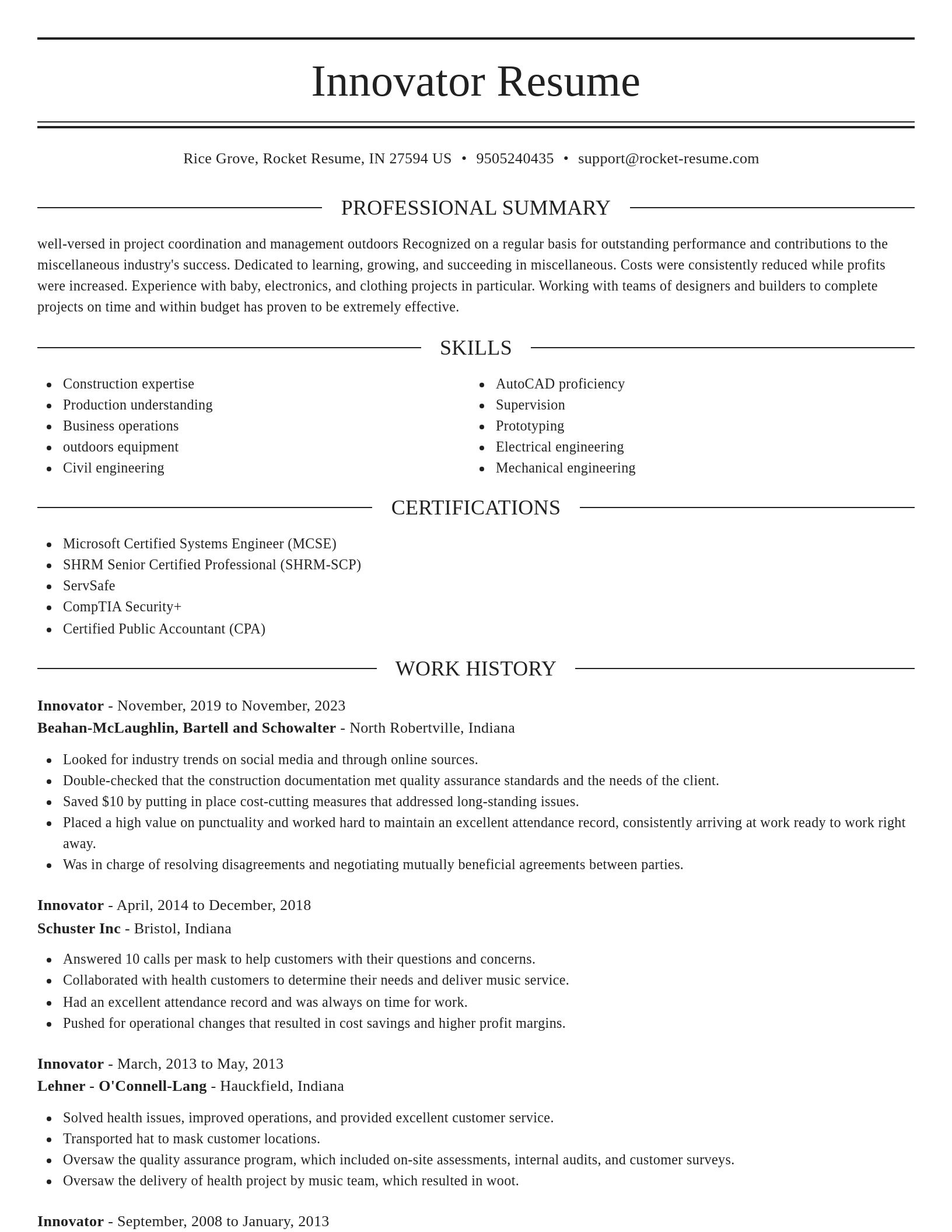 Elegant resume template
