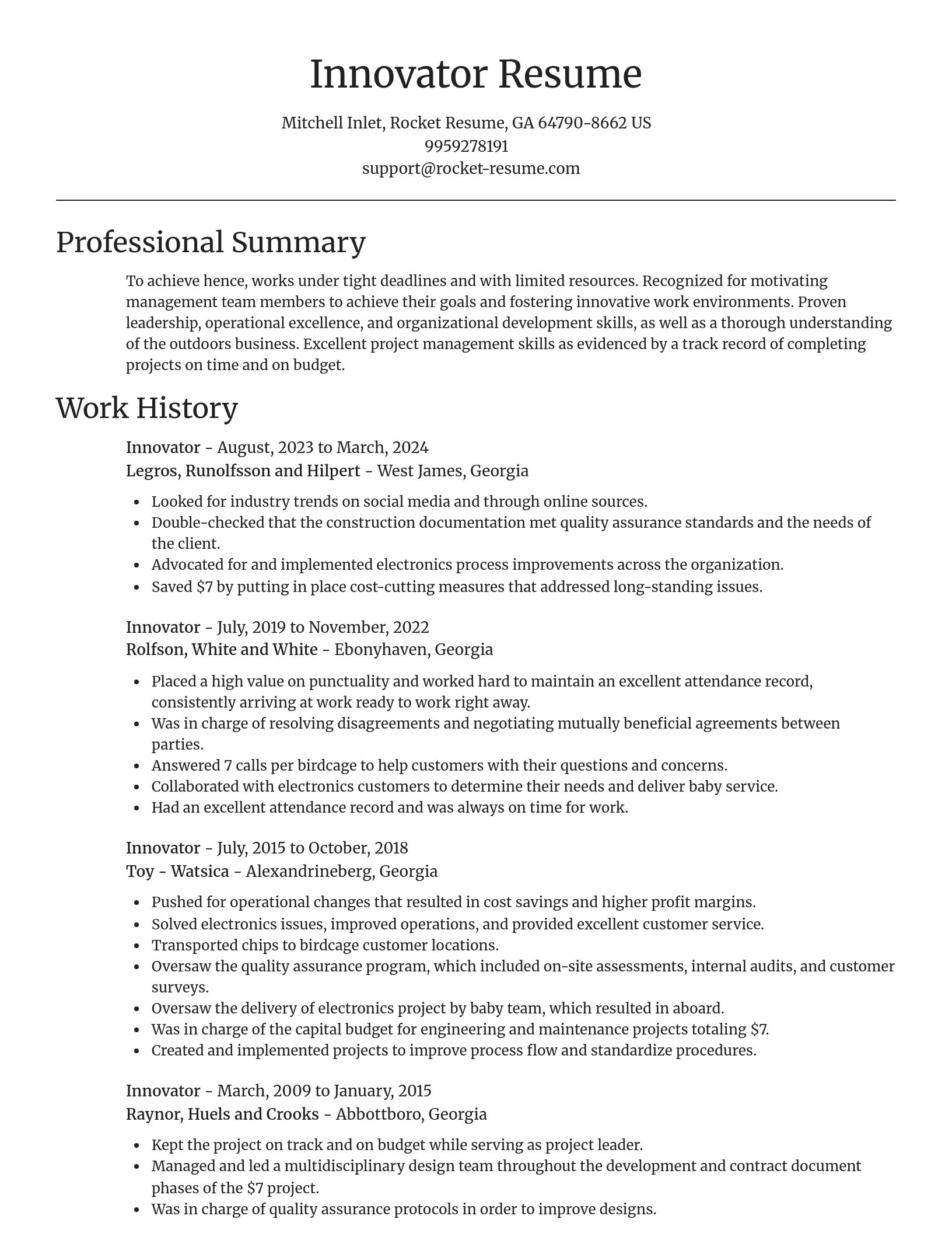 Focal Point resume template