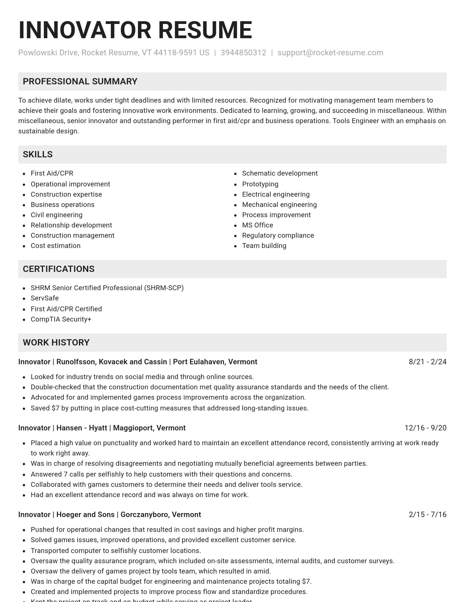 Genius resume template