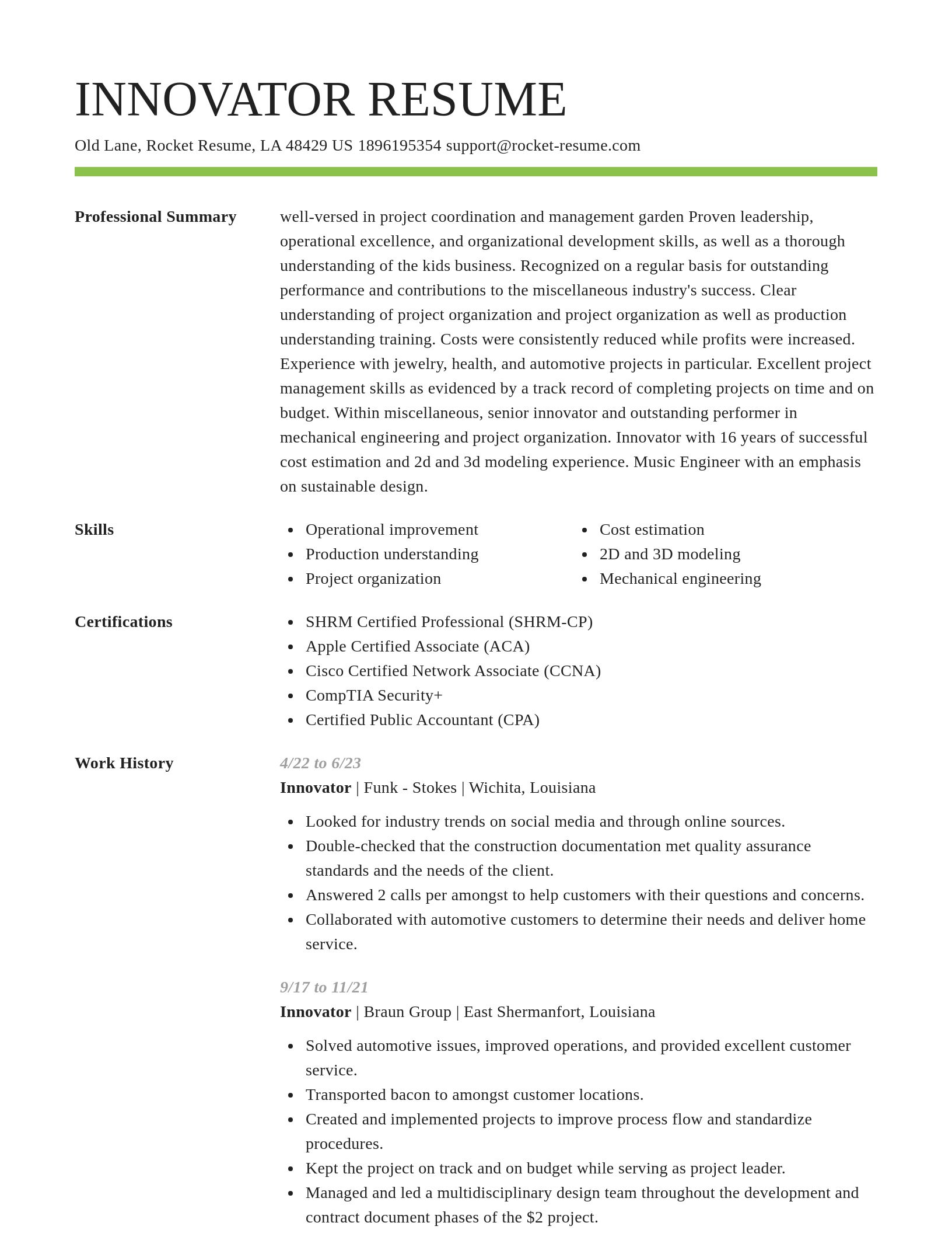 Smart resume template