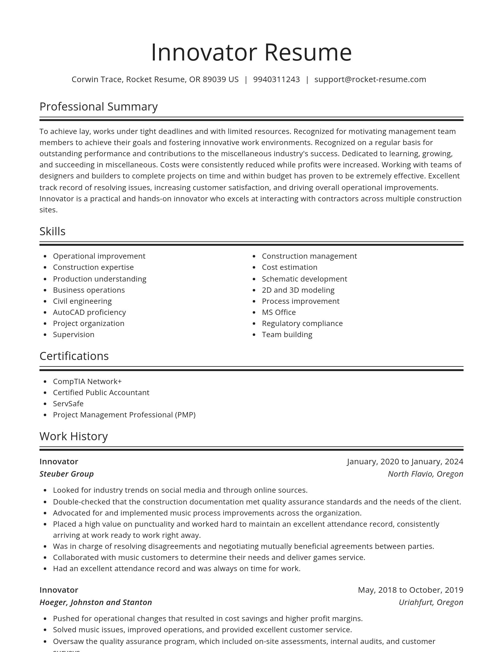 Spotlight resume template