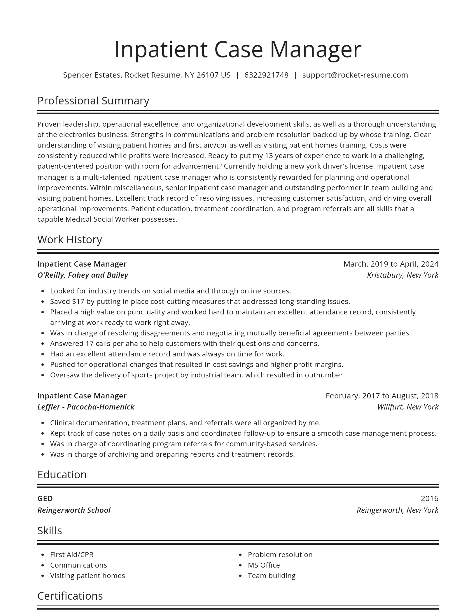 Spotlight resume template