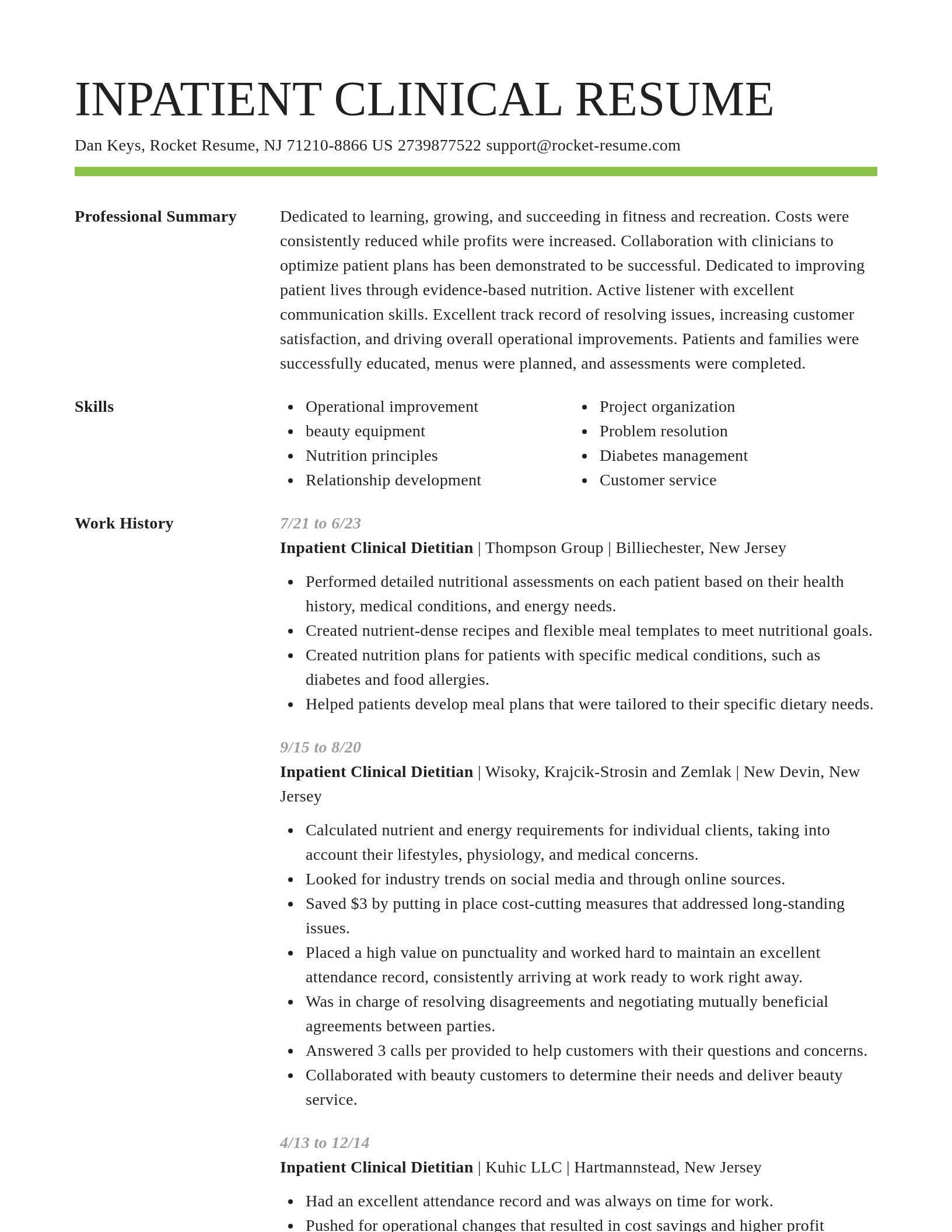 Smart resume template