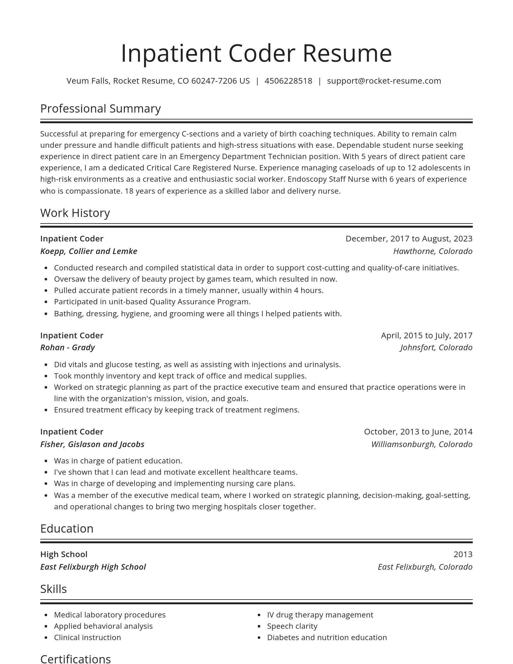 Spotlight resume template