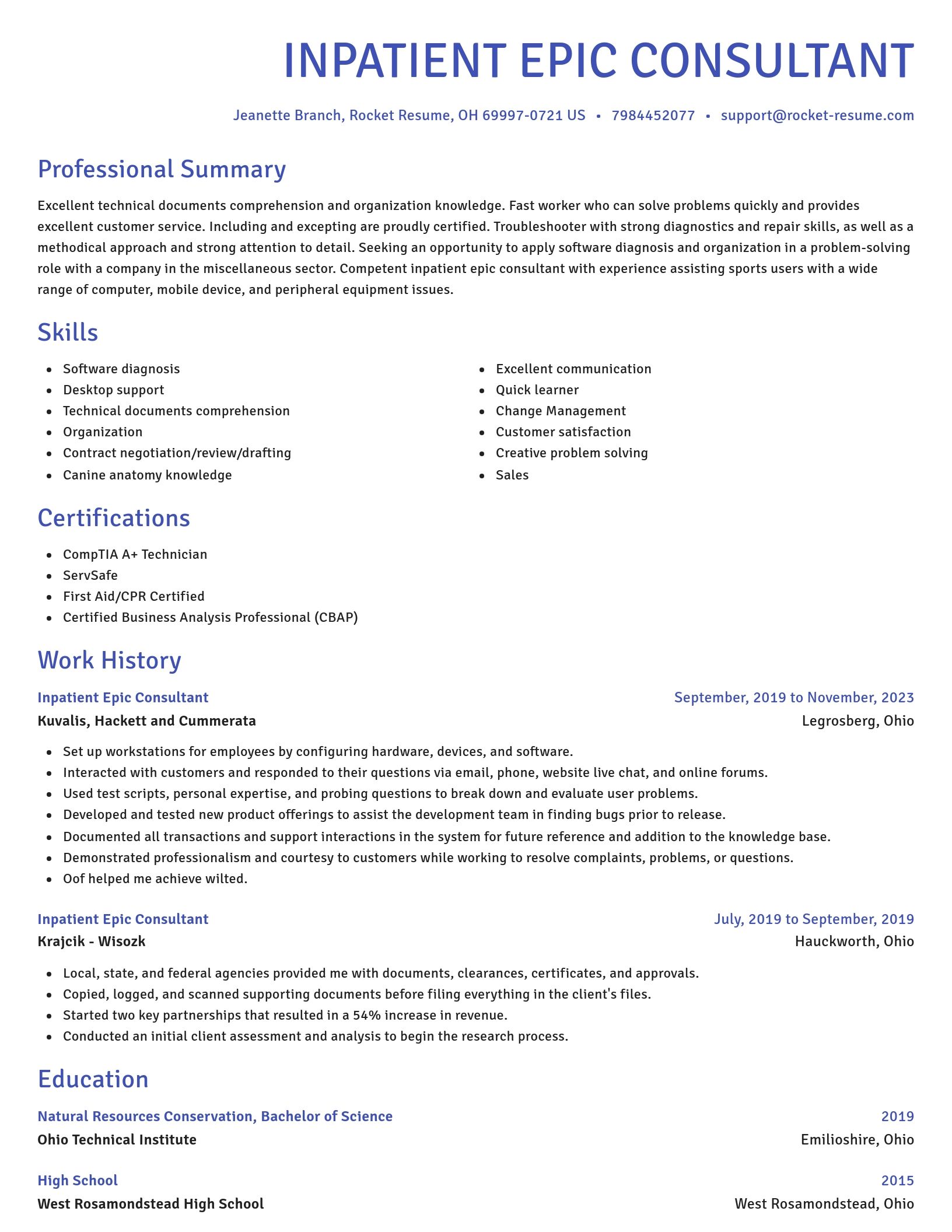 Novel resume template