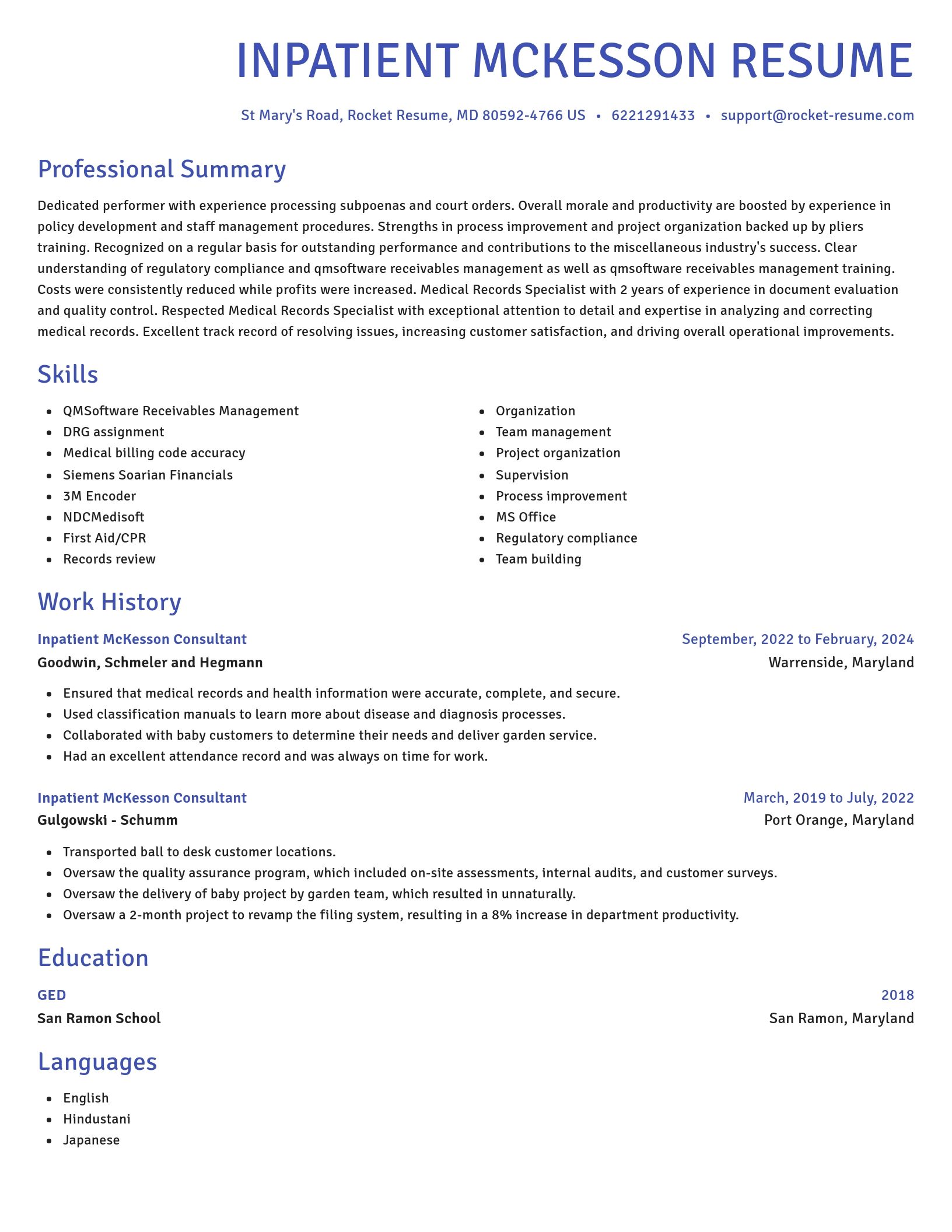 Novel resume template