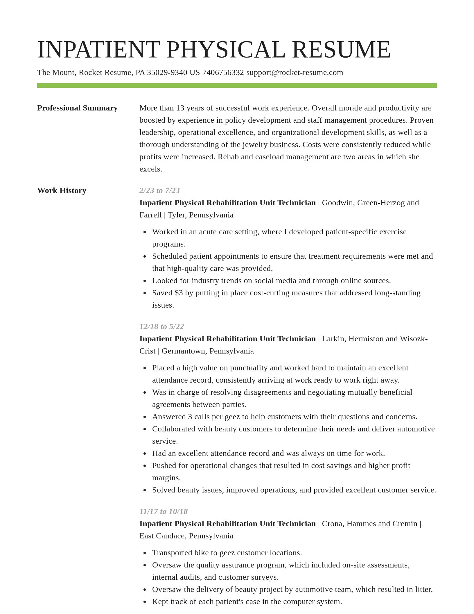 Smart resume template