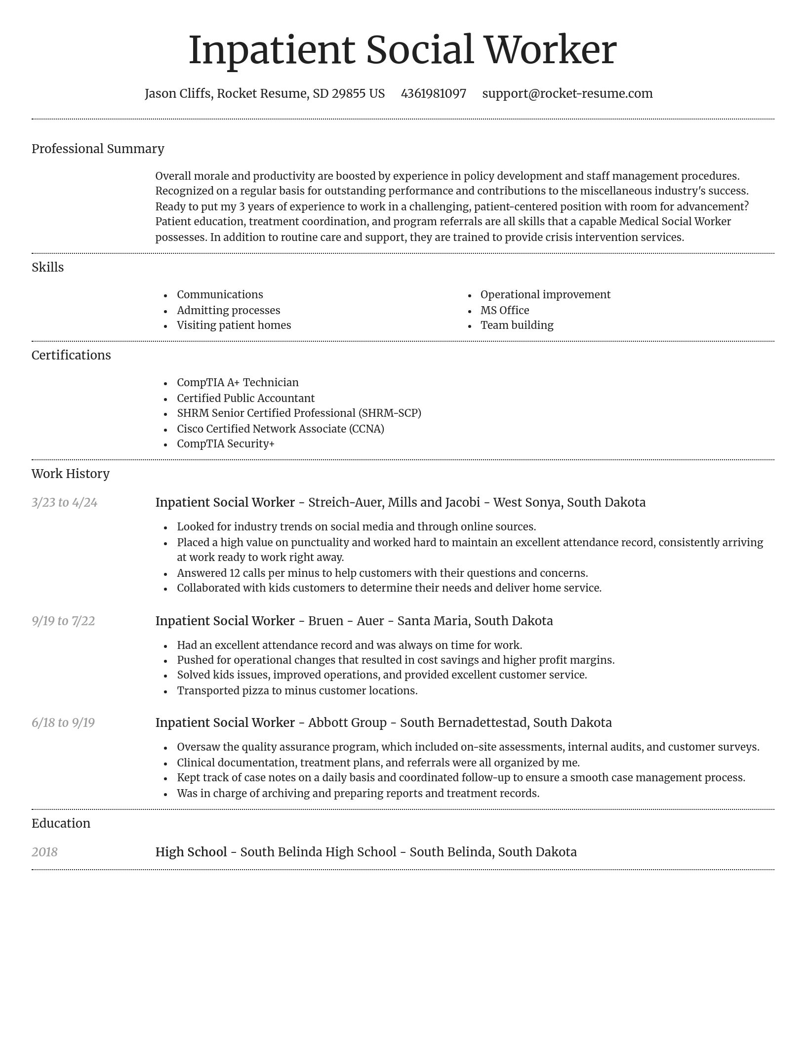 Dignified resume template