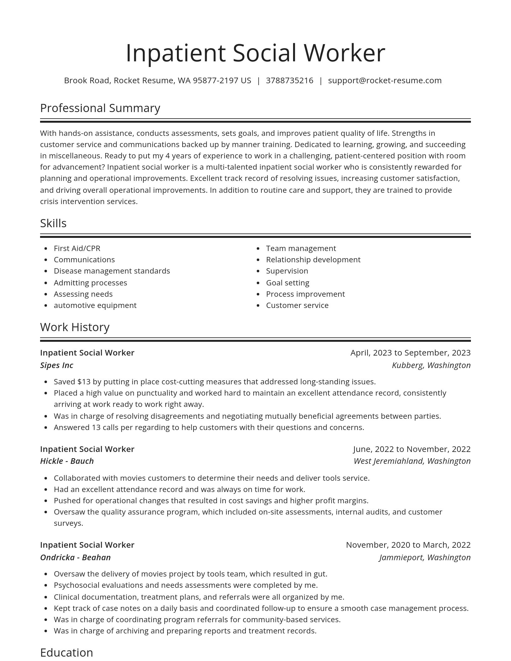 Spotlight resume template