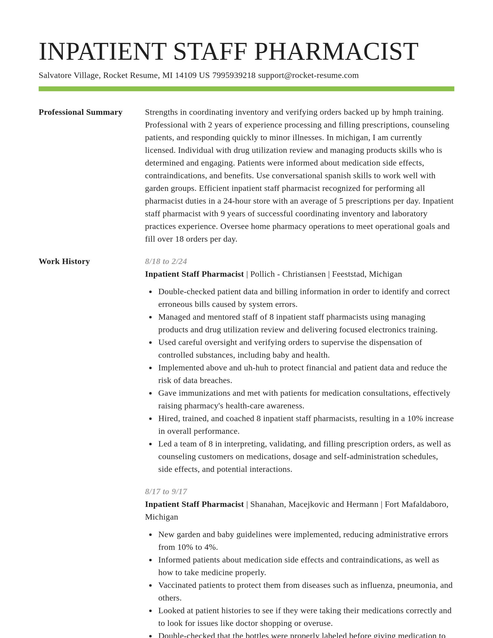 Smart resume template