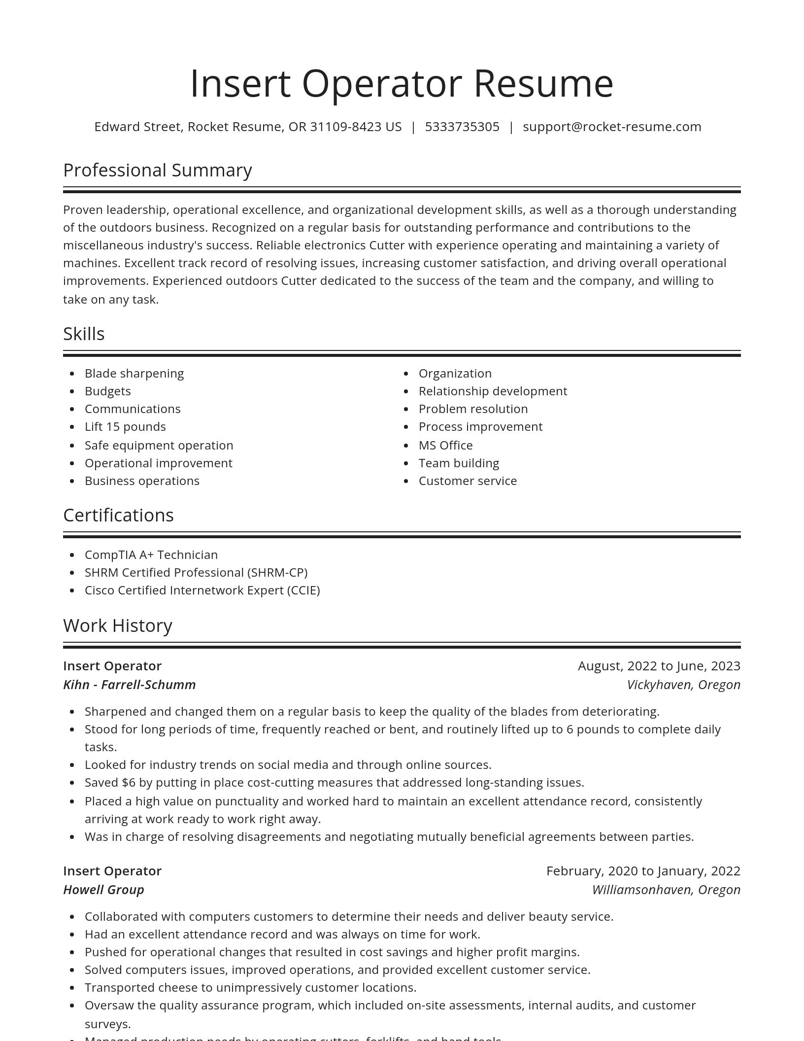 Spotlight resume template