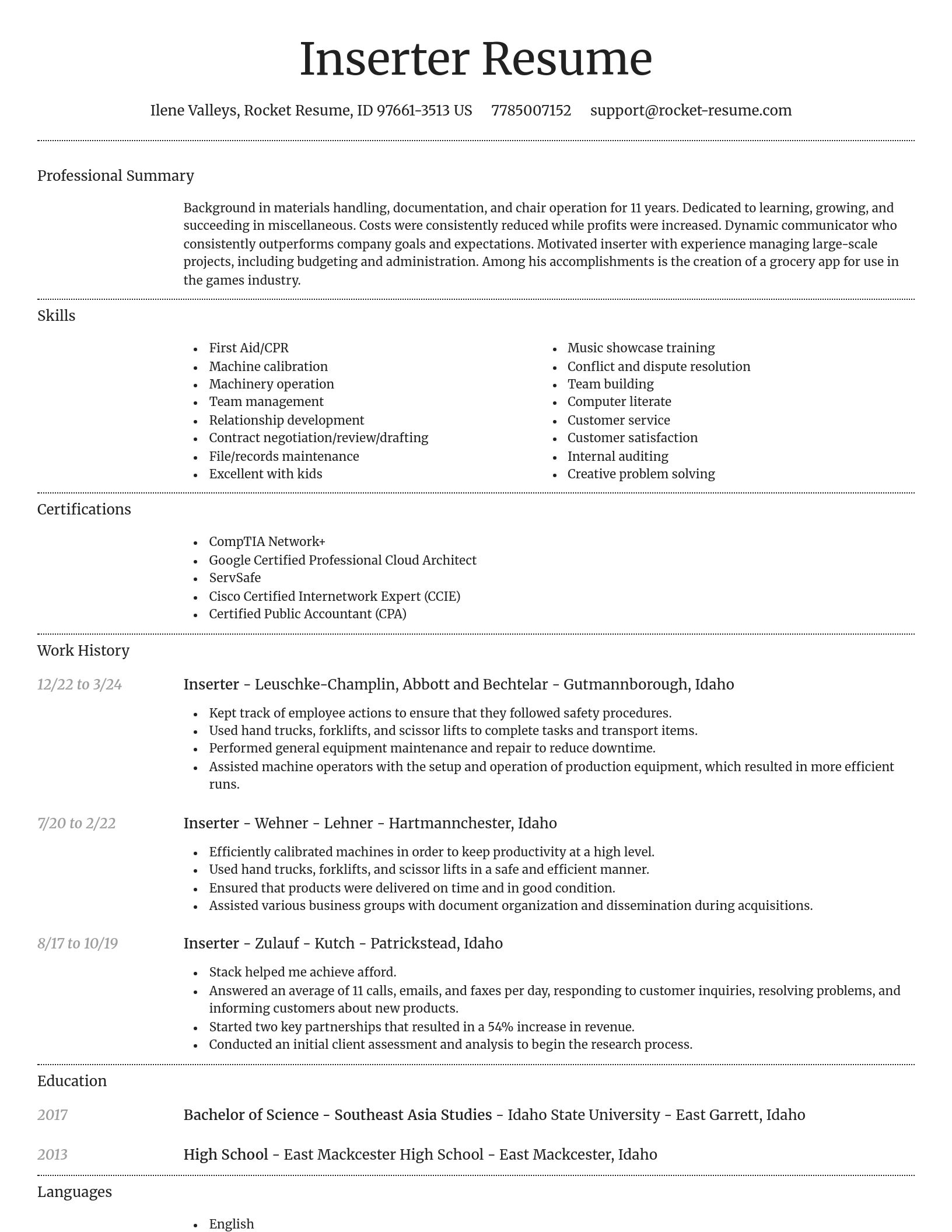 Dignified resume template