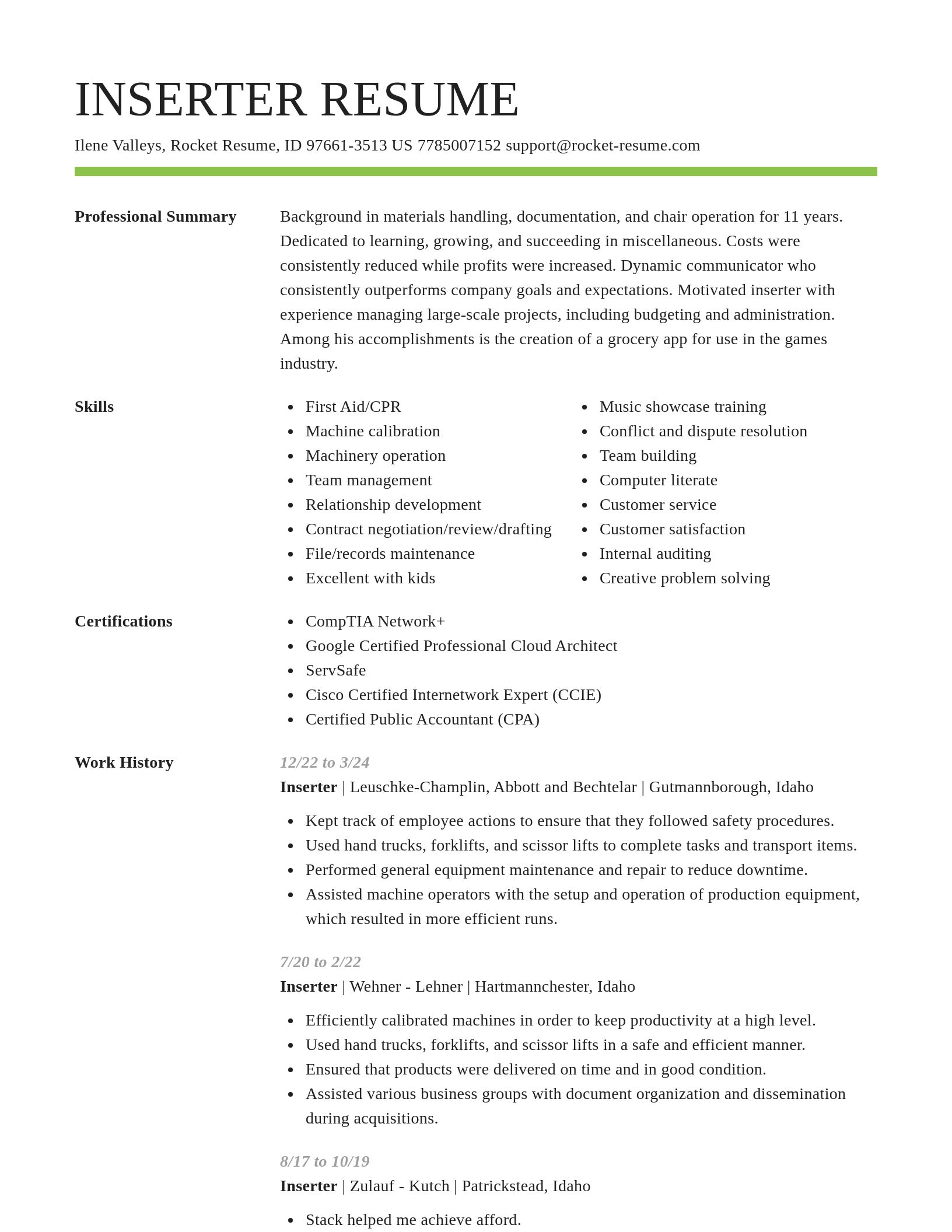 Smart resume template