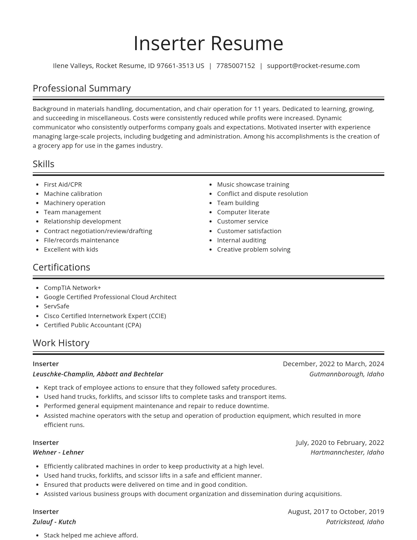 Spotlight resume template