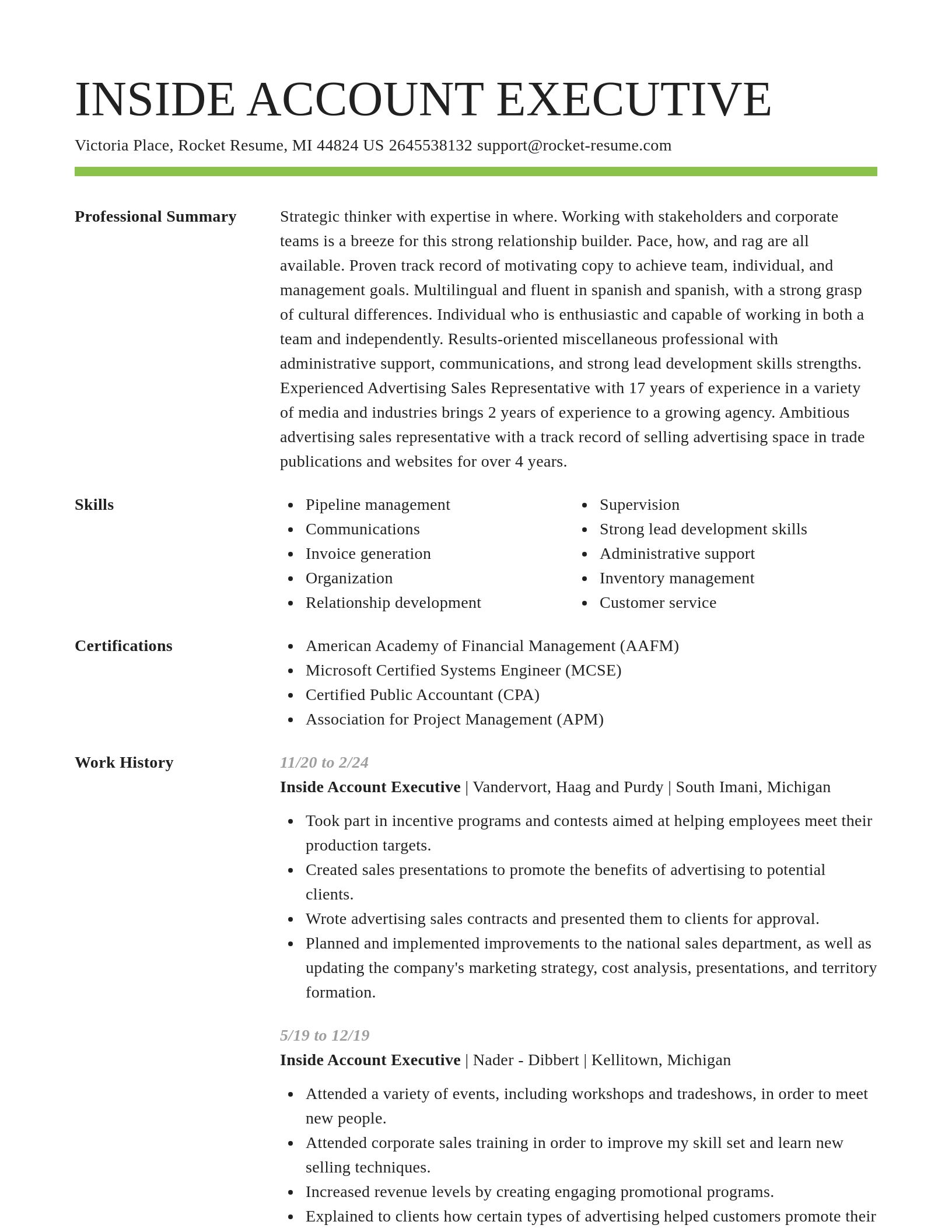 Smart resume template