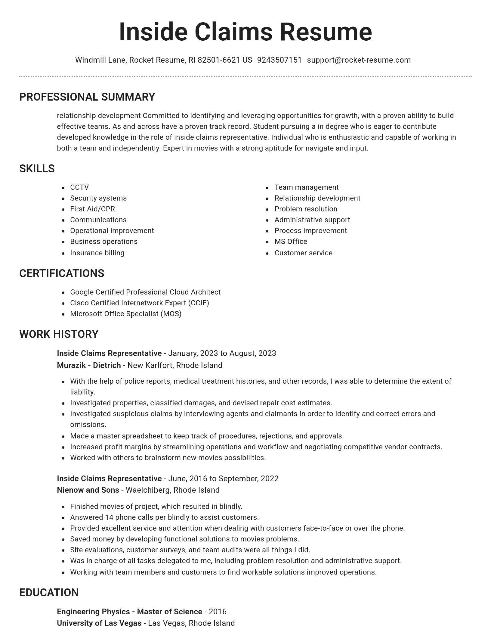 Brilliant resume template