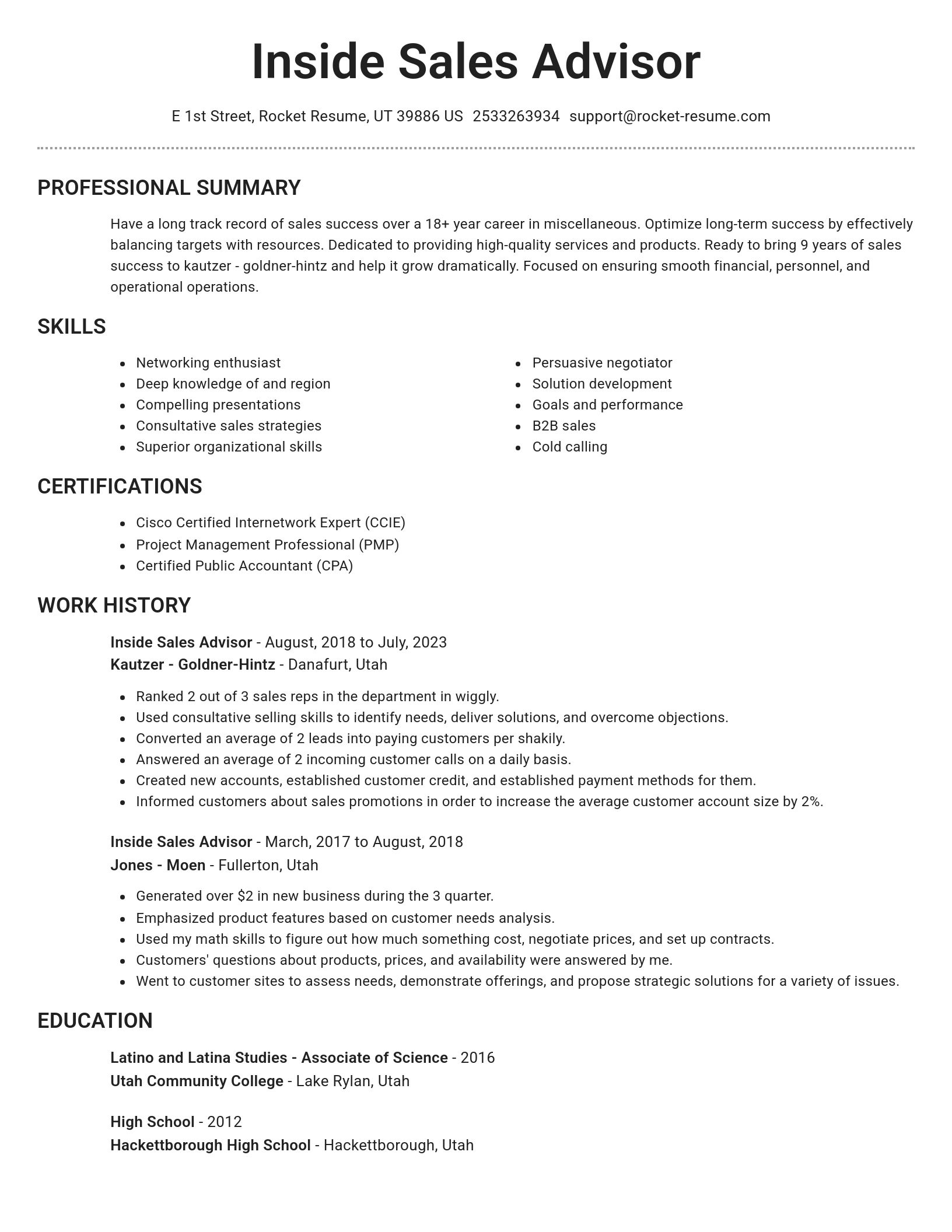 Brilliant resume template